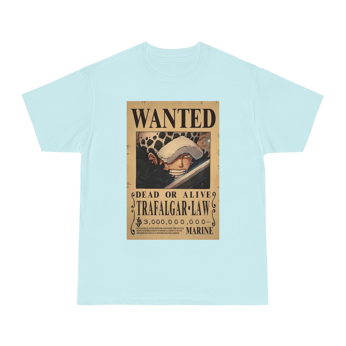 Anime T-shirt, Trafalgar-Law Wanted, One Piece, Neubonesto, Straw Hat Legend Collection, Unisex Tee, Otaku Gift, Anime Fan Shirt