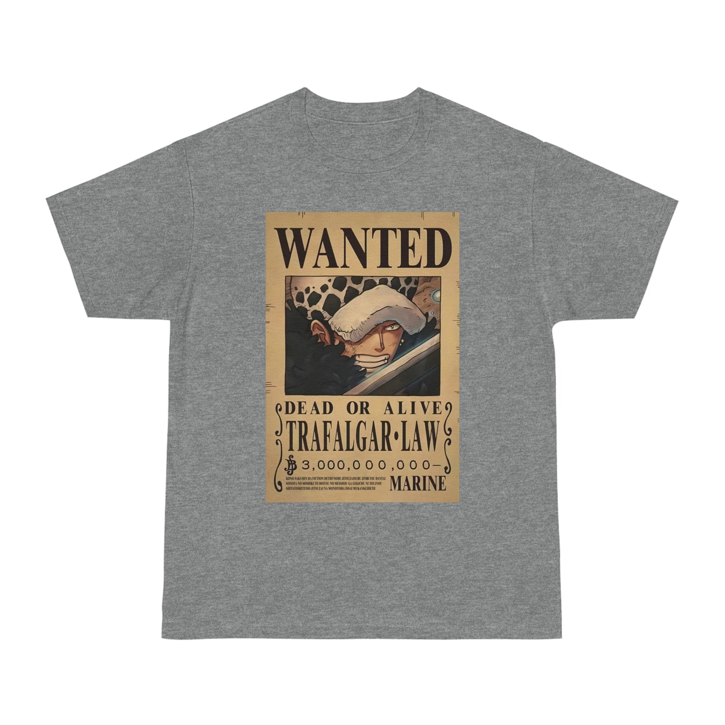 Anime T-shirt, Trafalgar-Law Wanted, One Piece, Neubonesto, Straw Hat Legend Collection, Unisex Tee, Otaku Gift, Anime Fan Shirt