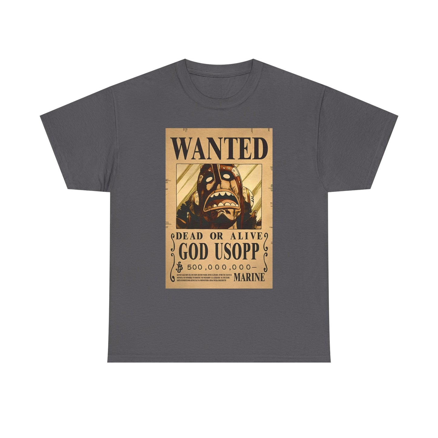 Wanted God Usopp Tee | Streetwear Anime Lover Gift Unisex Heavy Cotton Shirt, Casual Wear, Straw Hat Legends Collection, Neubonesto