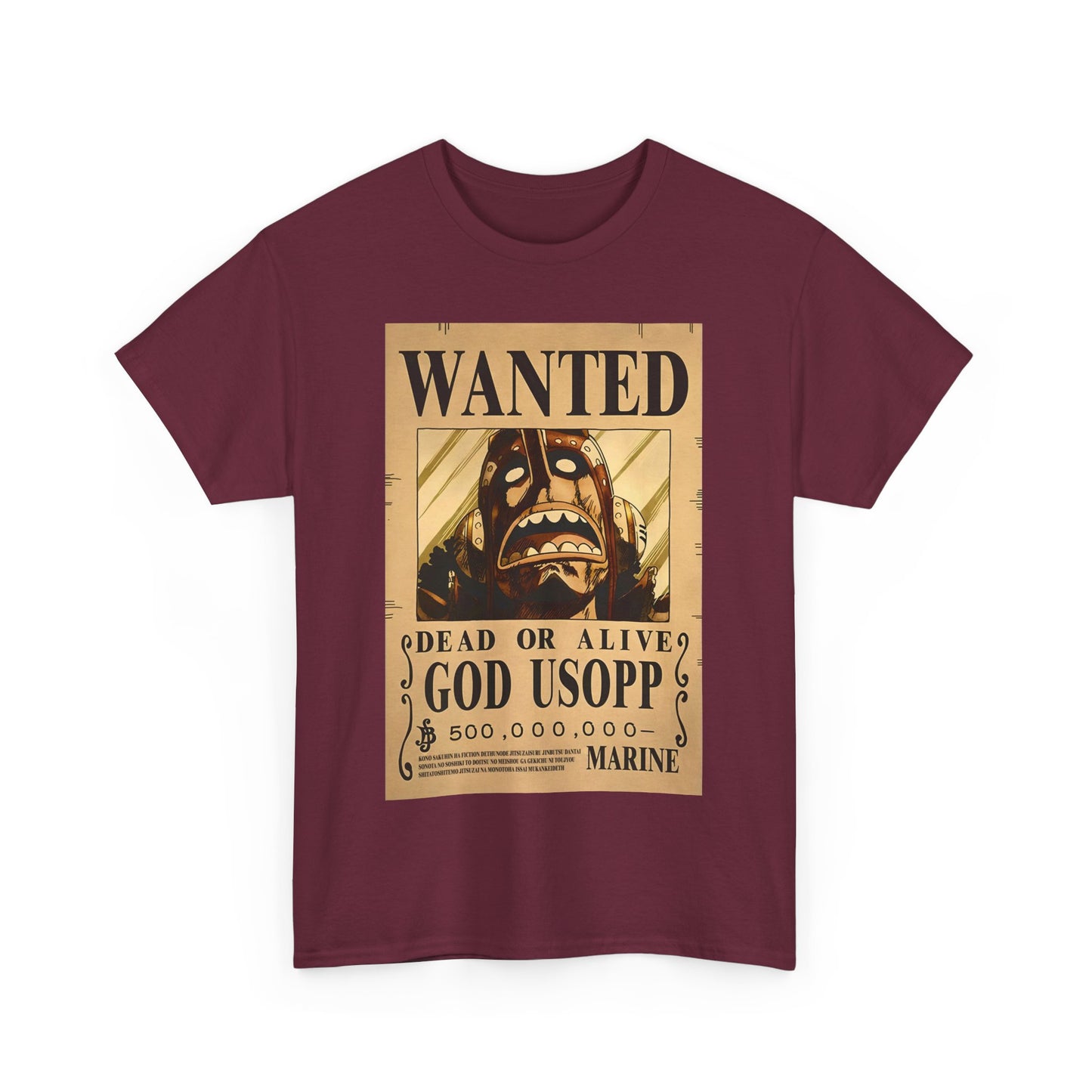 Wanted God Usopp Tee | Streetwear Anime Lover Gift Unisex Heavy Cotton Shirt, Casual Wear, Straw Hat Legends Collection, Neubonesto