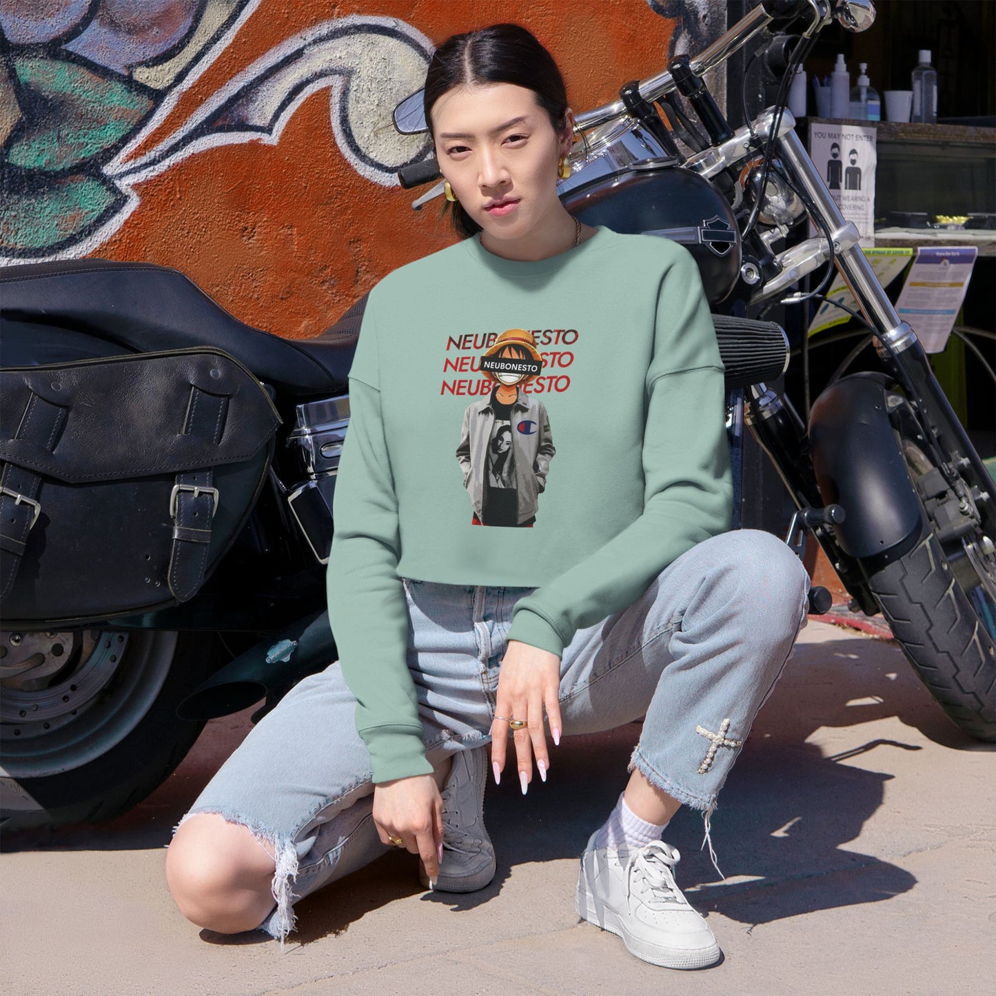 Cropped Sweatshirt - Luffy Neubonesto Straw Hat Legends Anime Collection
