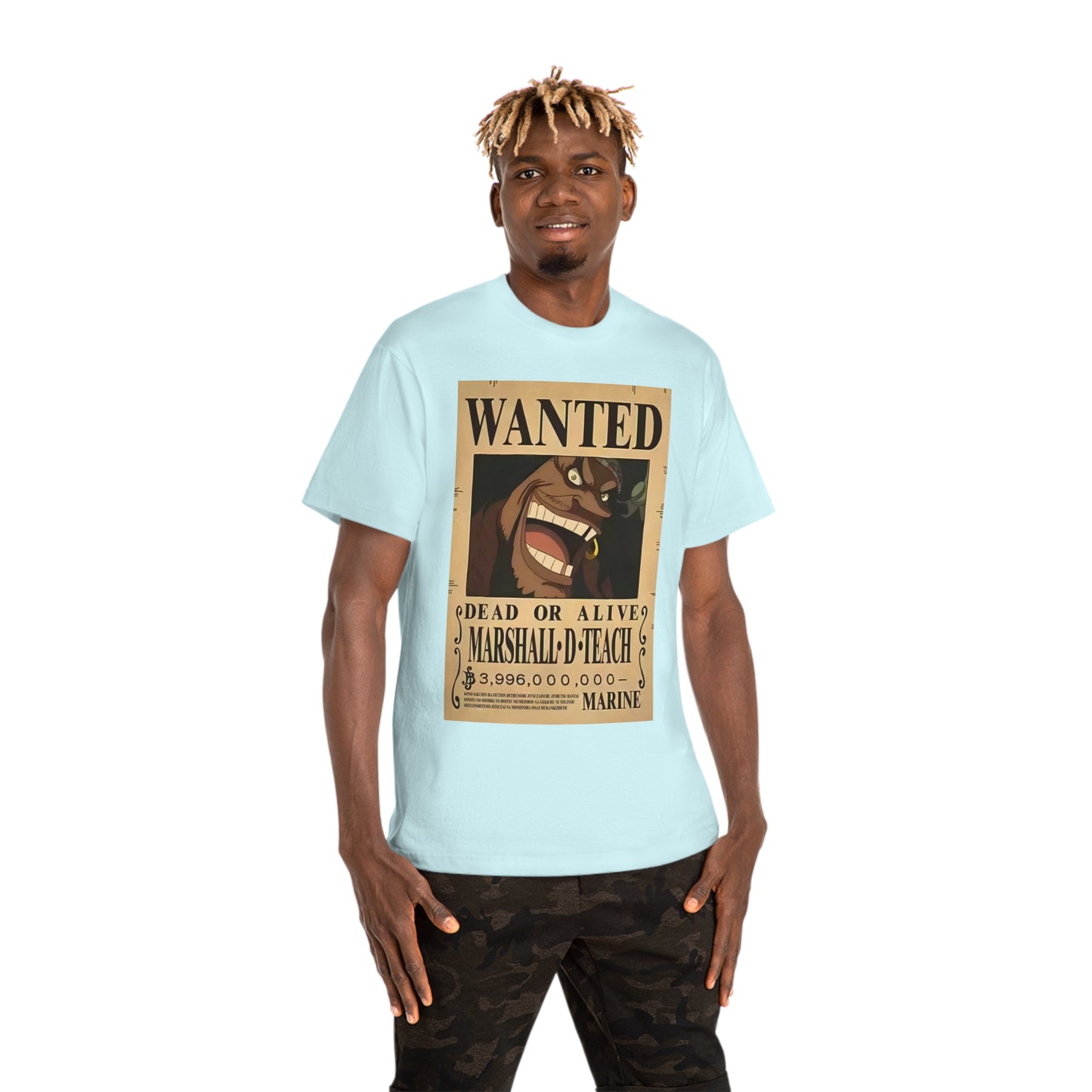 Anime T-shirt, Marshall D Teach Wanted, One Piece, Neubonesto, Unisex Tee