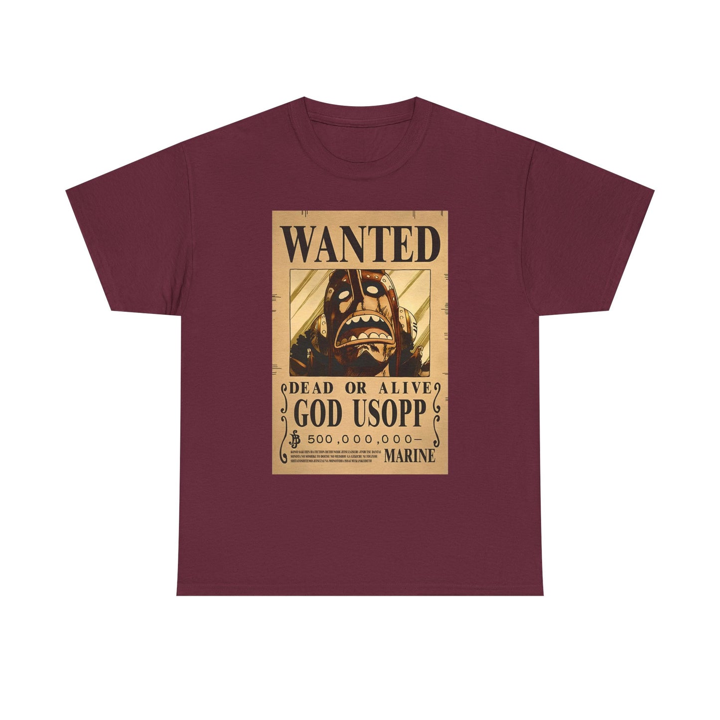 Wanted God Usopp Tee | Streetwear Anime Lover Gift Unisex Heavy Cotton Shirt, Casual Wear, Straw Hat Legends Collection, Neubonesto