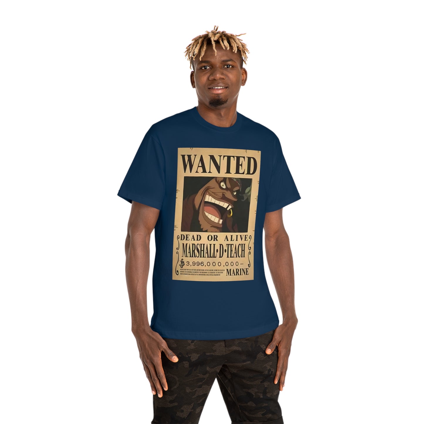 Anime T-shirt, Marshall D Teach Wanted, One Piece, Neubonesto, Unisex Tee