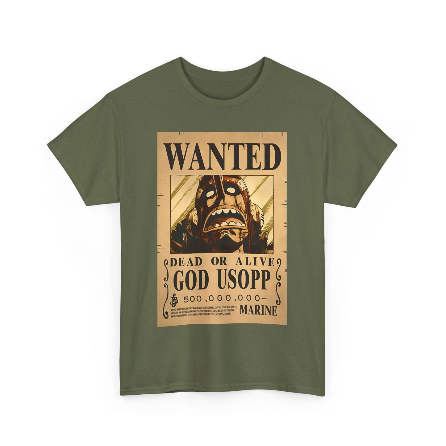 Wanted God Usopp Tee | Streetwear Anime Lover Gift Unisex Heavy Cotton Shirt, Casual Wear, Straw Hat Legends Collection, Neubonesto