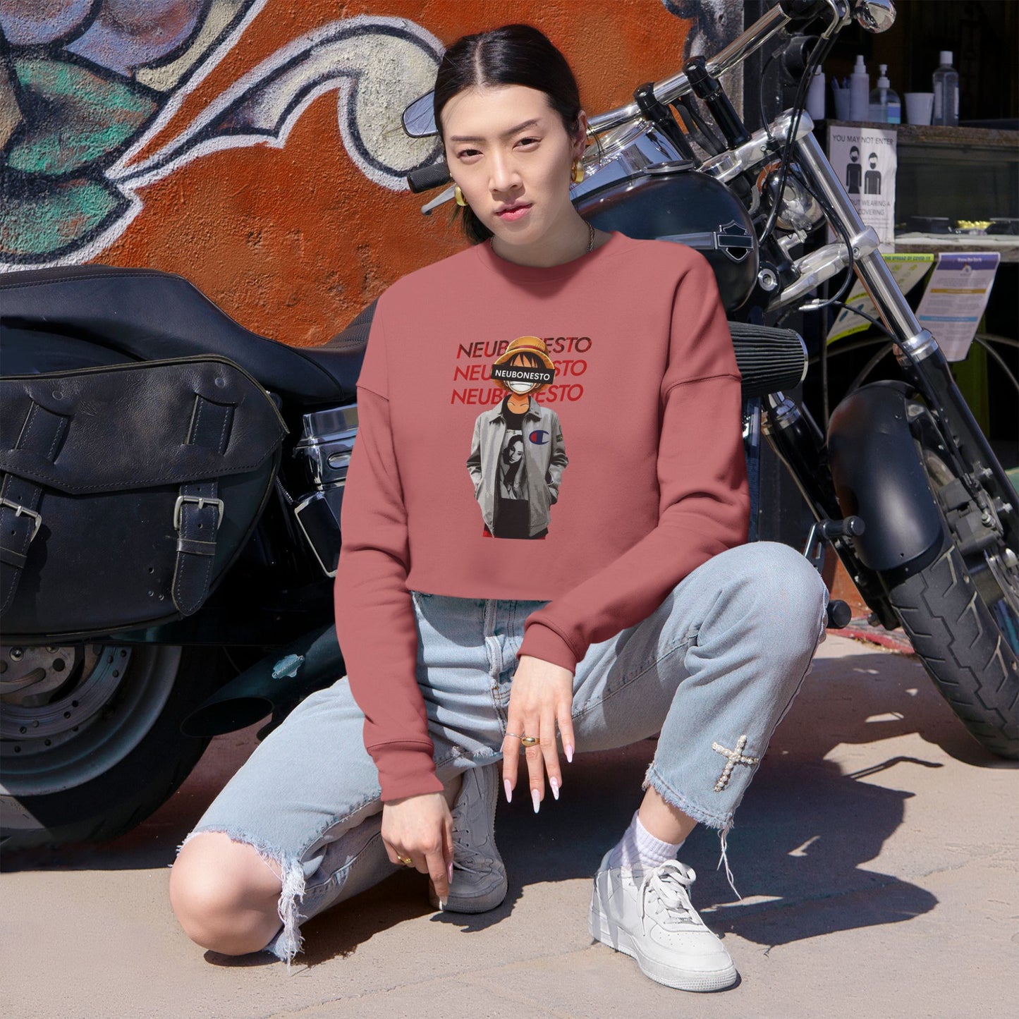 Cropped Sweatshirt - Luffy Neubonesto Straw Hat Legends Anime Collection