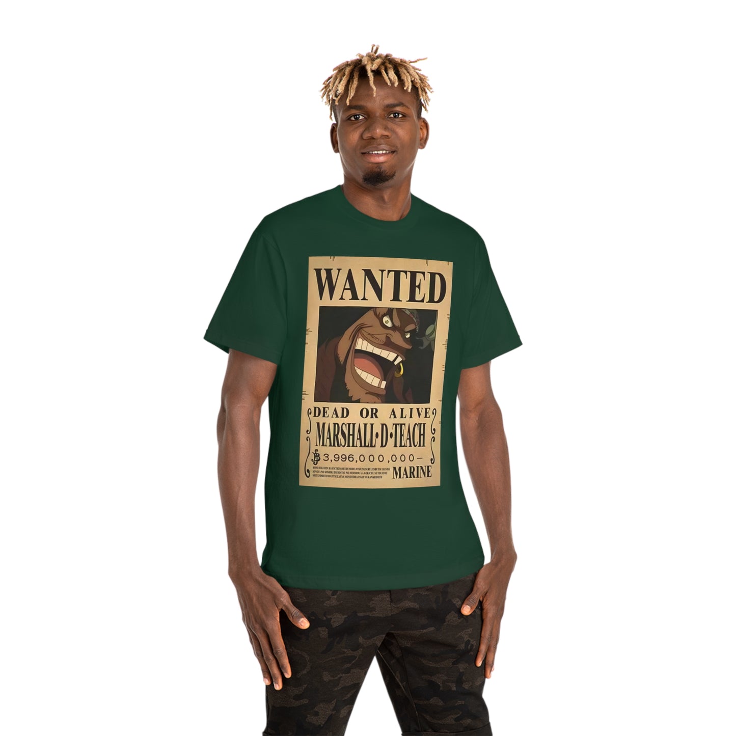 Anime T-shirt, Marshall D Teach Wanted, One Piece, Neubonesto, Unisex Tee