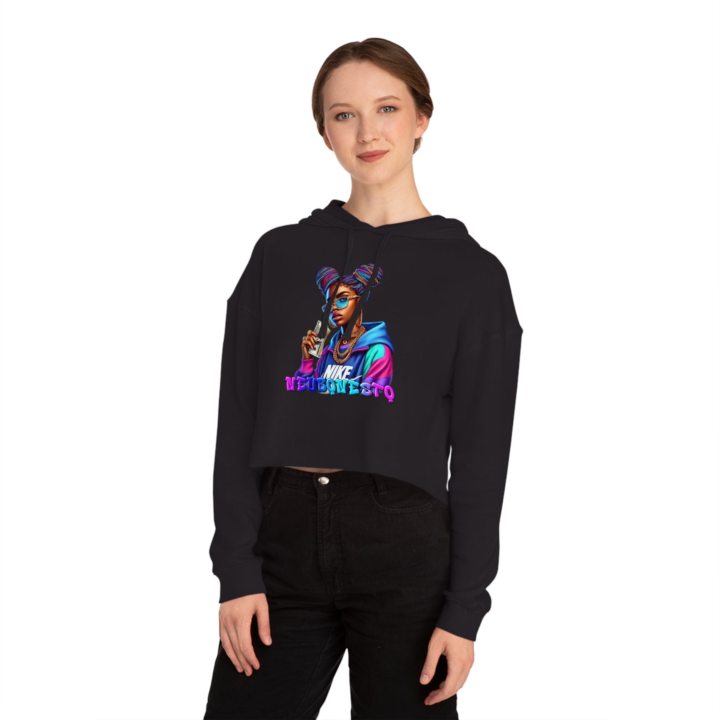 Neubonesto Nike Girl Graffiti Cropped Hoodie - Neubonesto Streetwear
