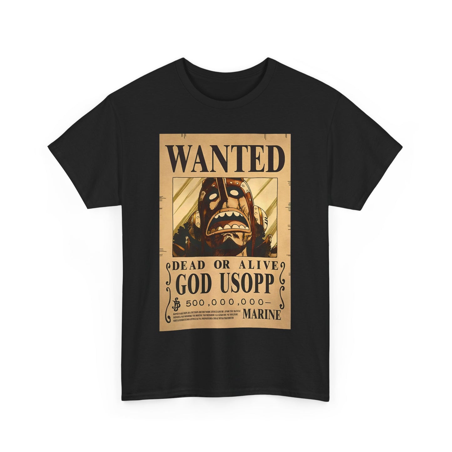 Wanted God Usopp Tee | Streetwear Anime Lover Gift Unisex Heavy Cotton Shirt, Casual Wear, Straw Hat Legends Collection, Neubonesto