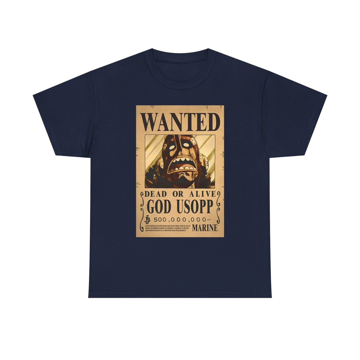 Wanted God Usopp Tee | Streetwear Anime Lover Gift Unisex Heavy Cotton Shirt, Casual Wear, Straw Hat Legends Collection, Neubonesto