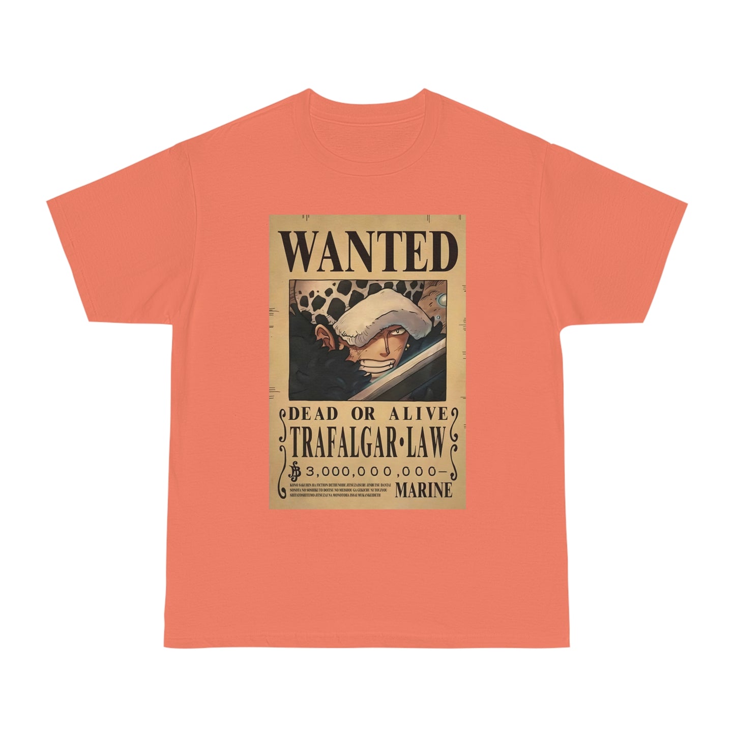 Anime T-shirt, Trafalgar-Law Wanted, One Piece, Neubonesto, Straw Hat Legend Collection, Unisex Tee, Otaku Gift, Anime Fan Shirt