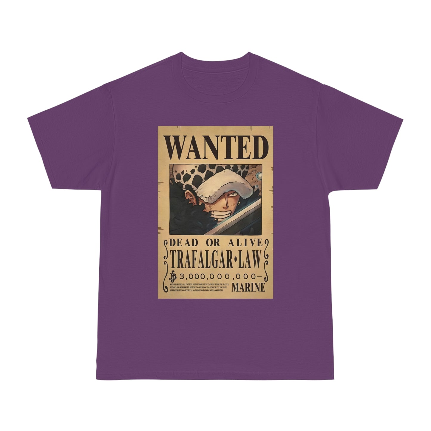 Anime T-shirt, Trafalgar-Law Wanted, One Piece, Neubonesto, Straw Hat Legend Collection, Unisex Tee, Otaku Gift, Anime Fan Shirt