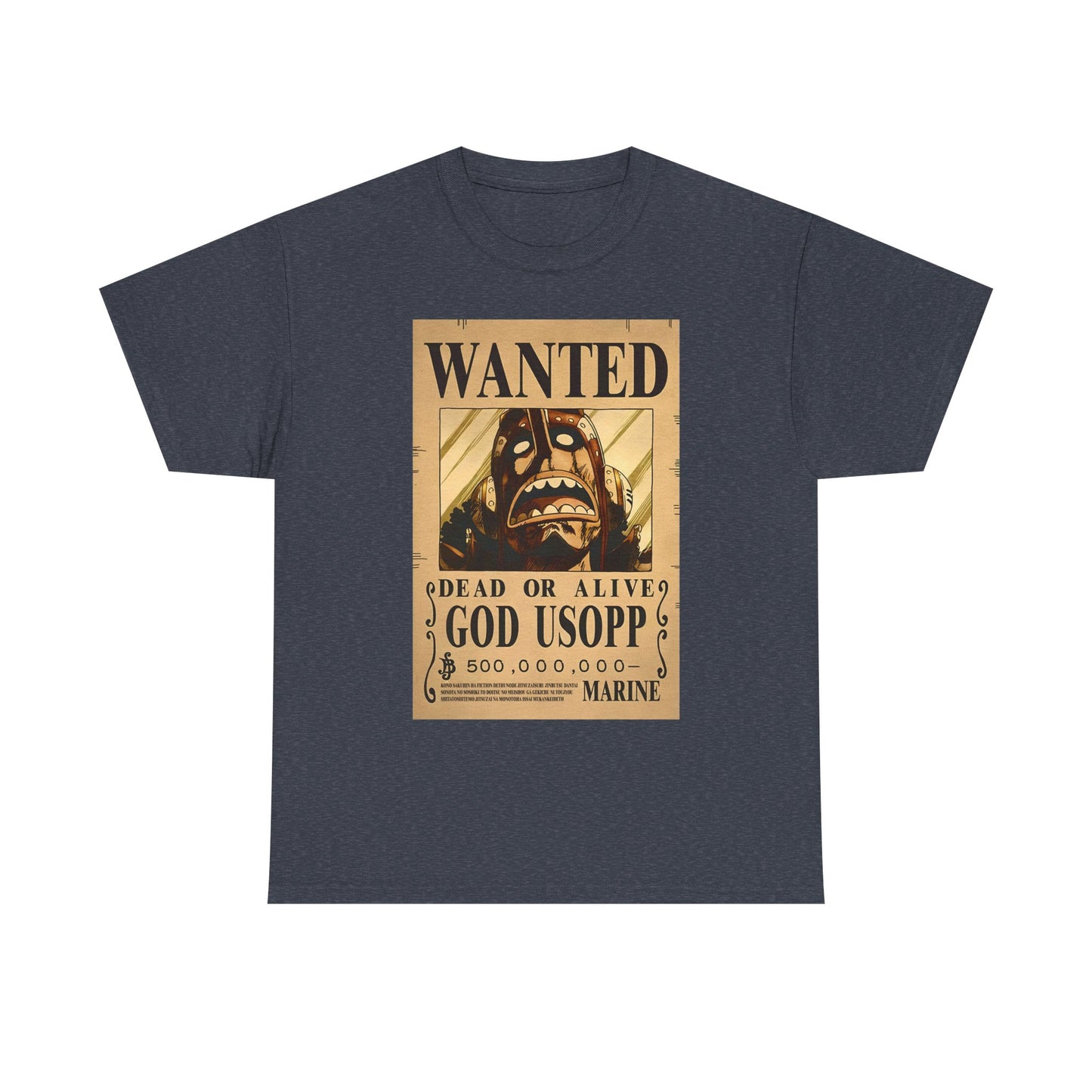 Wanted God Usopp Tee | Streetwear Anime Lover Gift Unisex Heavy Cotton Shirt, Casual Wear, Straw Hat Legends Collection, Neubonesto