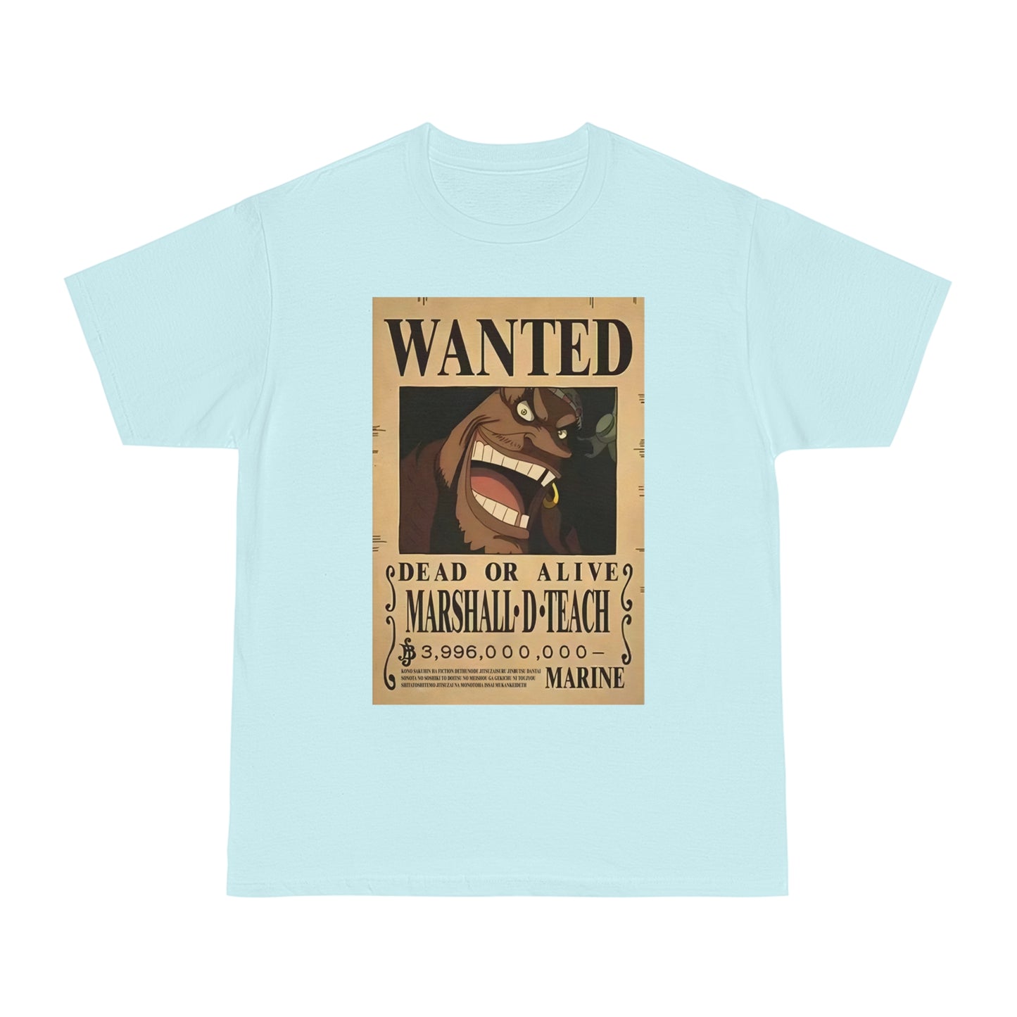 Anime T-shirt, Marshall D Teach Wanted, One Piece, Neubonesto, Unisex Tee