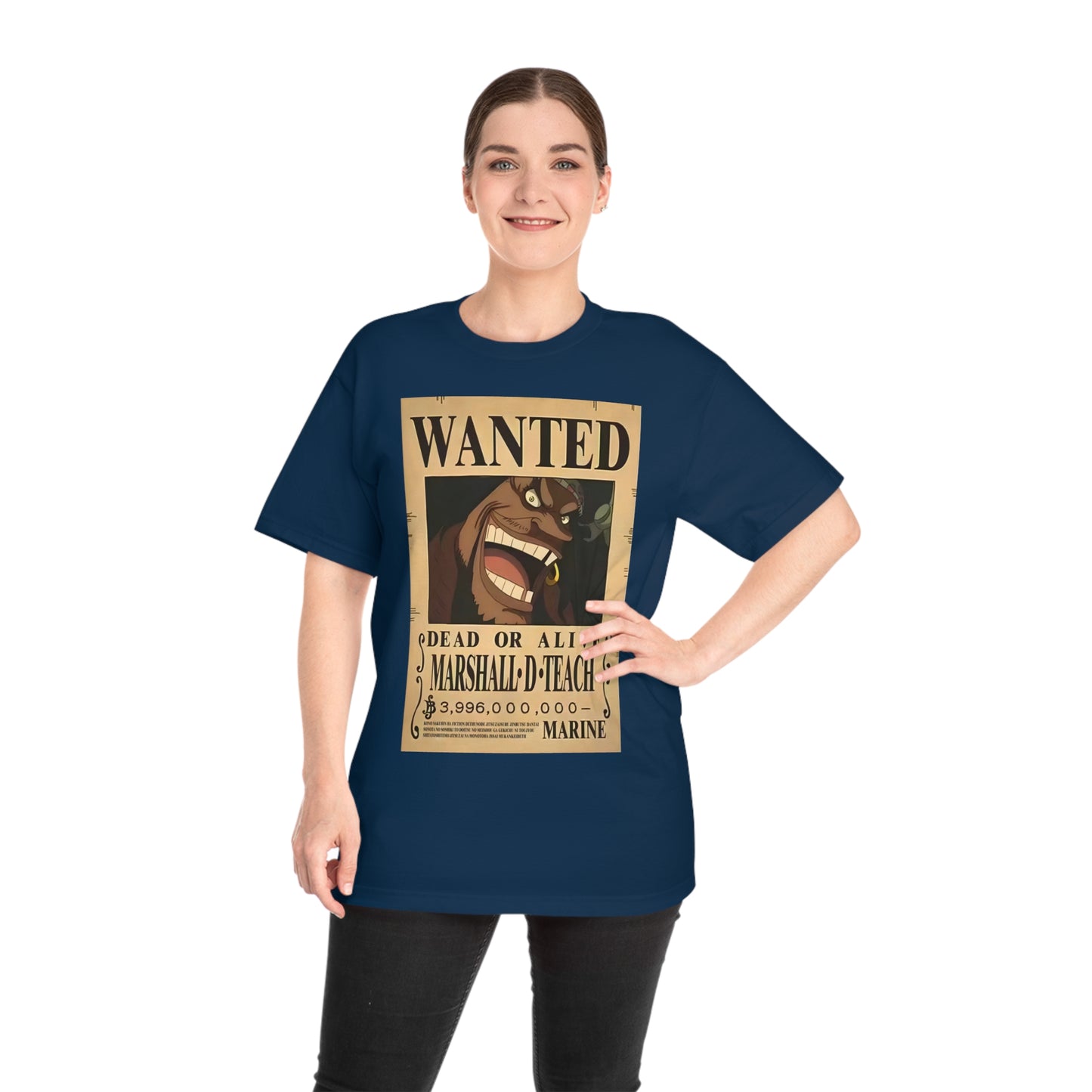 Anime T-shirt, Marshall D Teach Wanted, One Piece, Neubonesto, Unisex Tee