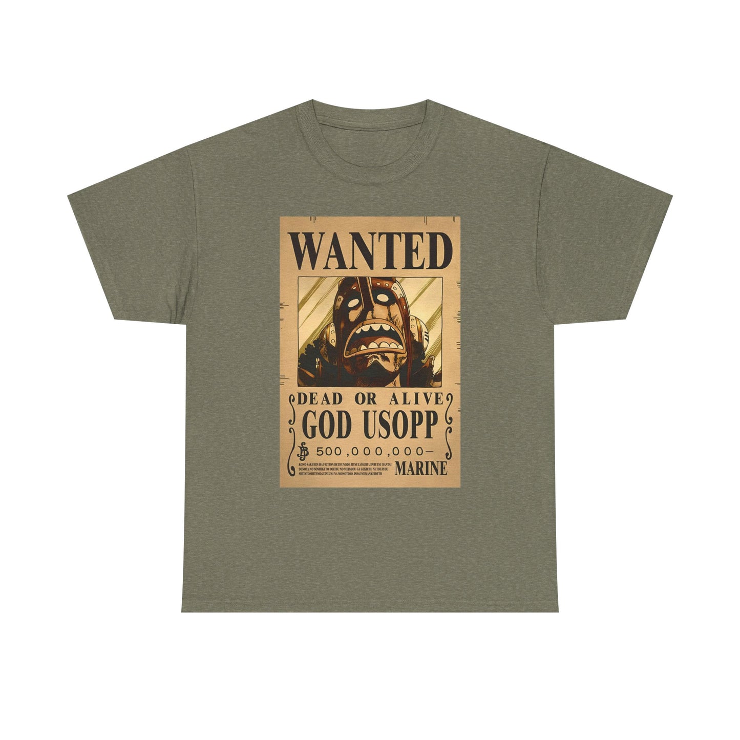 Wanted God Usopp Tee | Streetwear Anime Lover Gift Unisex Heavy Cotton Shirt, Casual Wear, Straw Hat Legends Collection, Neubonesto