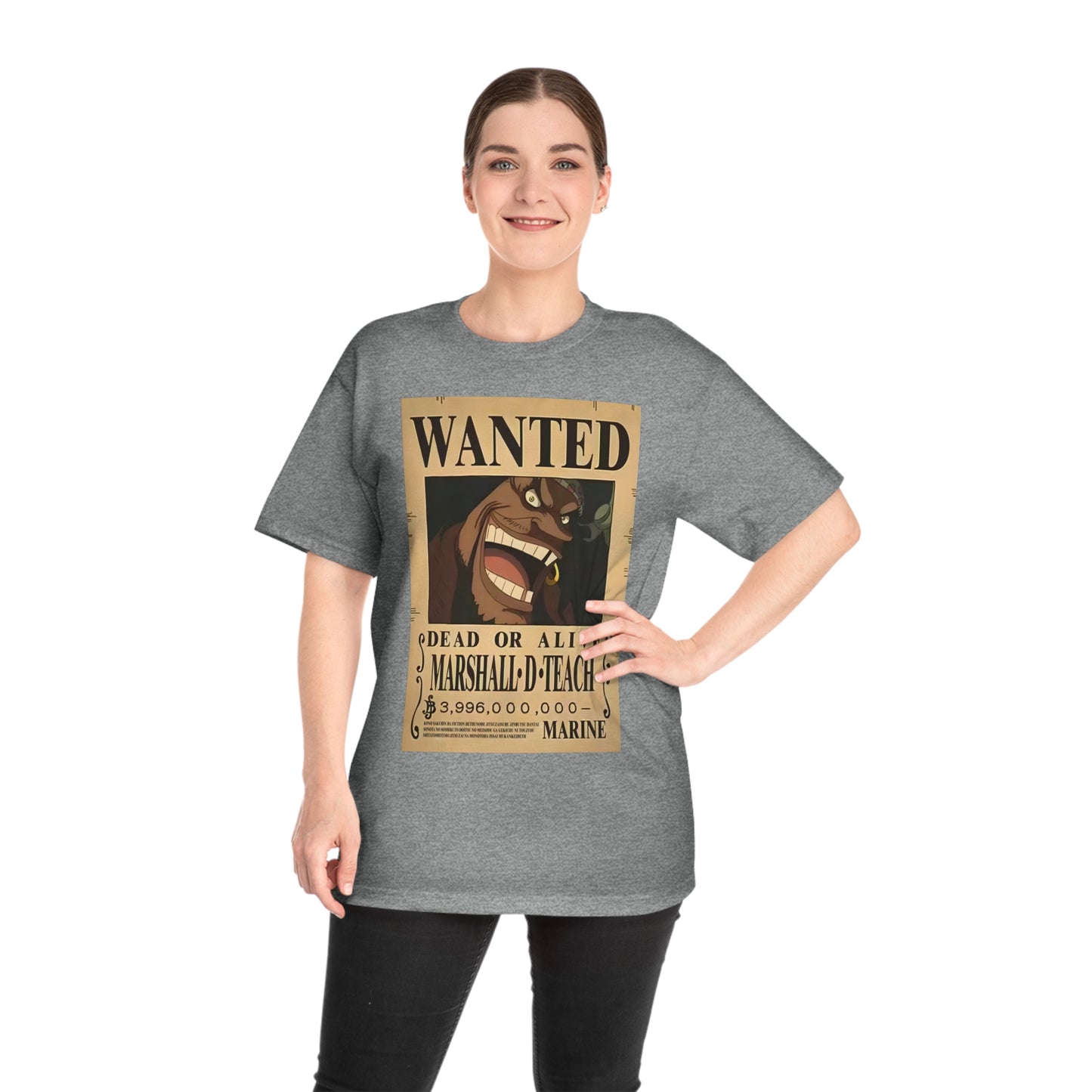 Anime T-shirt, Marshall D Teach Wanted, One Piece, Neubonesto, Unisex Tee