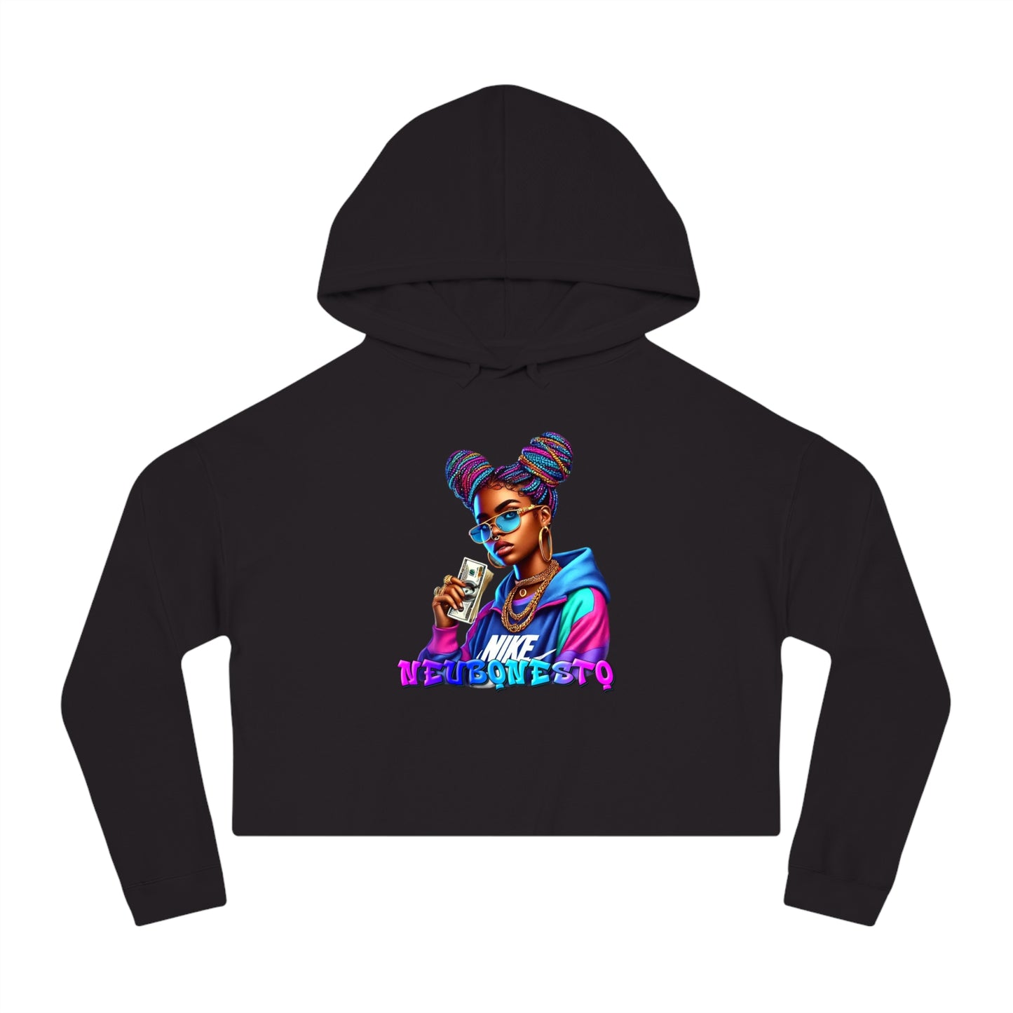 Neubonesto Nike Girl Graffiti Cropped Hoodie - Neubonesto Streetwear