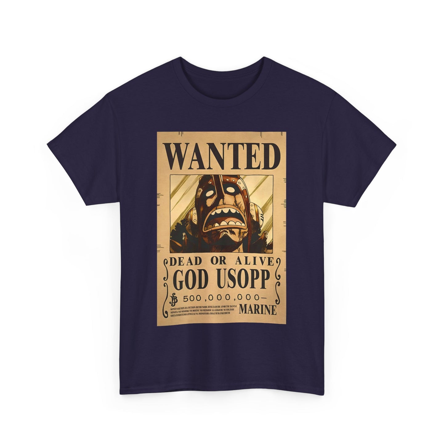 Wanted God Usopp Tee | Streetwear Anime Lover Gift Unisex Heavy Cotton Shirt, Casual Wear, Straw Hat Legends Collection, Neubonesto