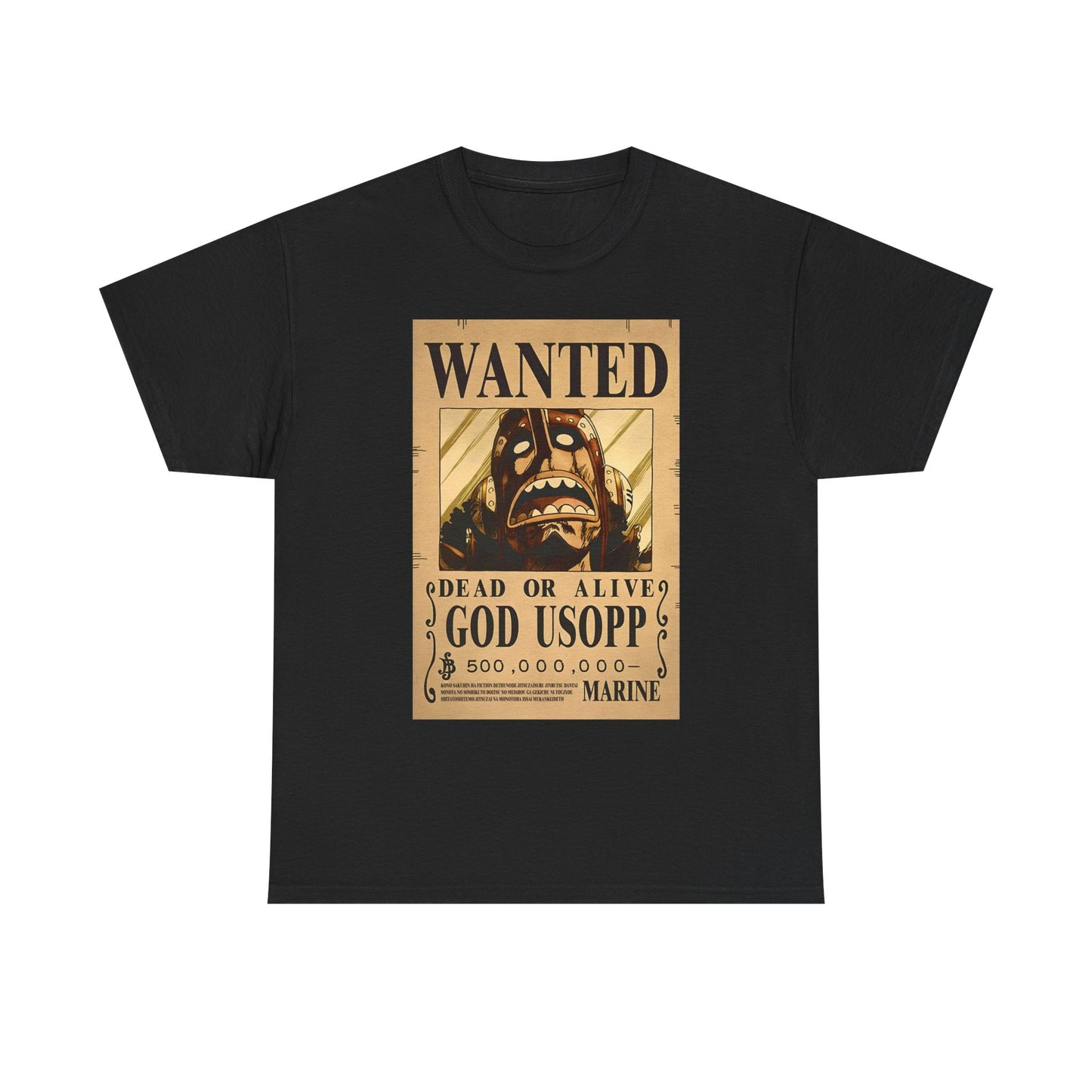 Wanted God Usopp Tee | Streetwear Anime Lover Gift Unisex Heavy Cotton Shirt, Casual Wear, Straw Hat Legends Collection, Neubonesto