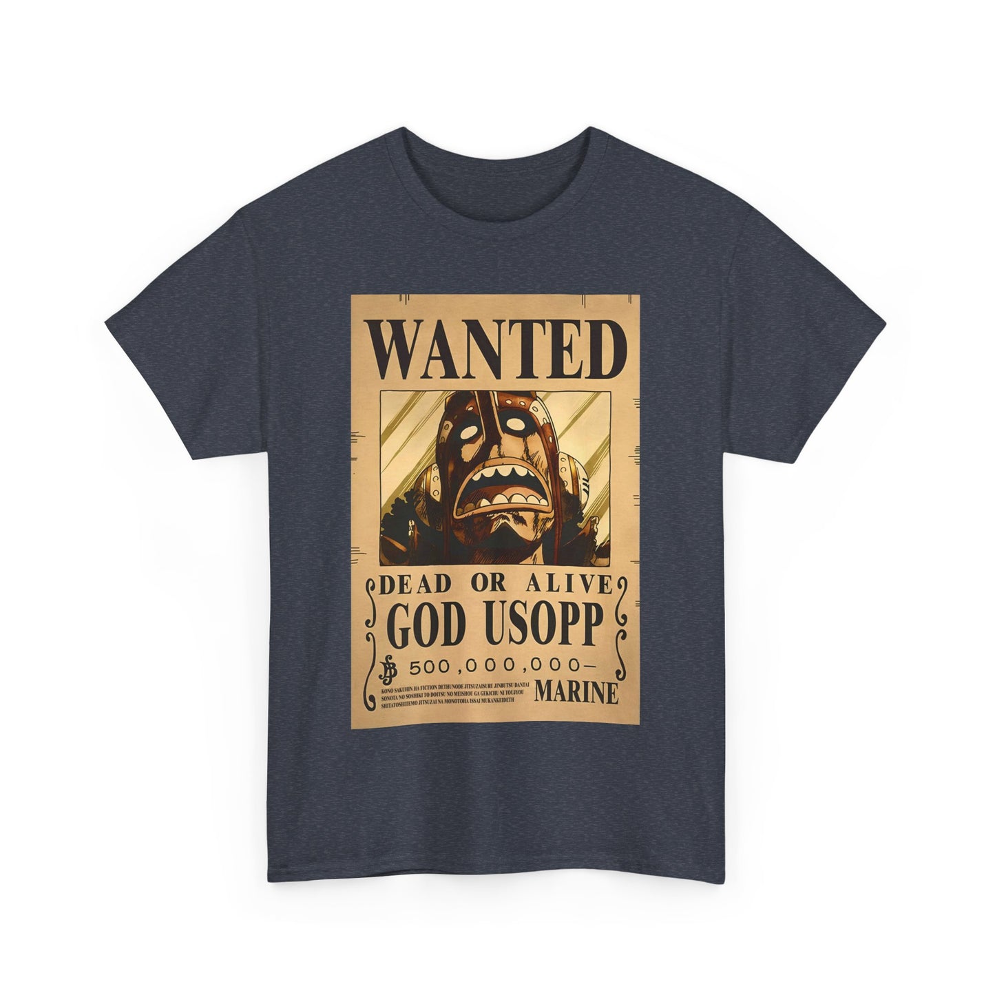 Wanted God Usopp Tee | Streetwear Anime Lover Gift Unisex Heavy Cotton Shirt, Casual Wear, Straw Hat Legends Collection, Neubonesto