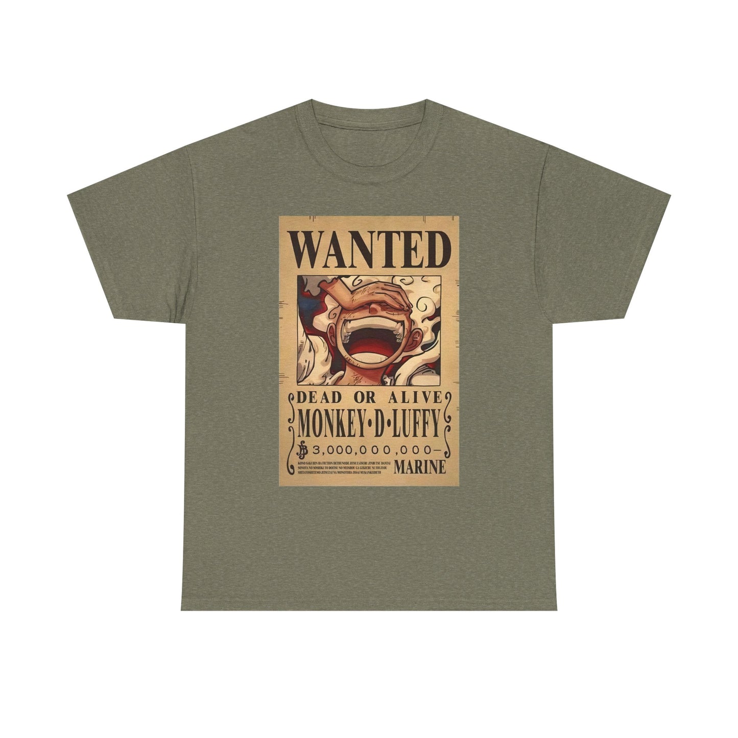 Anime Pirate T-Shirt, One Piece, Monkey D Luffy Gear 5 Wanted, Straw Hat Legend Collection