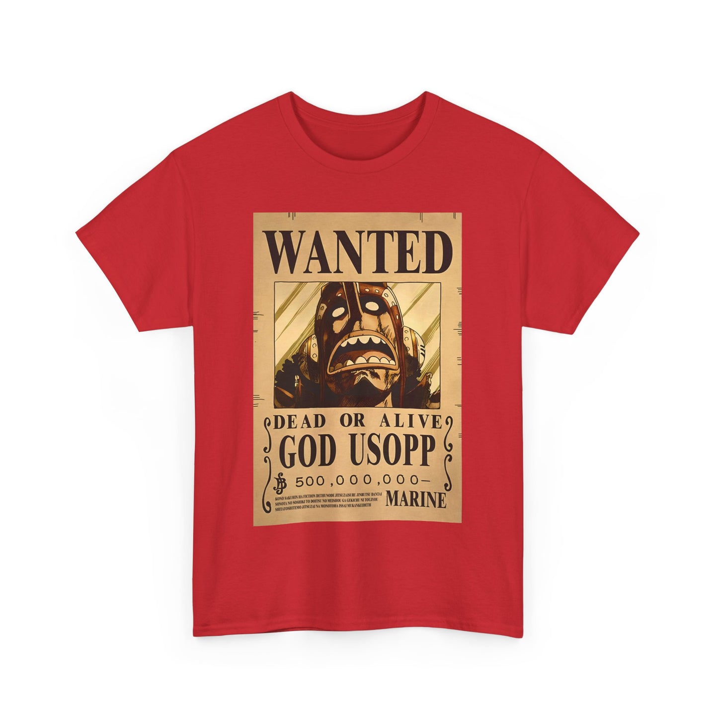 Wanted God Usopp Tee | Streetwear Anime Lover Gift Unisex Heavy Cotton Shirt, Casual Wear, Straw Hat Legends Collection, Neubonesto