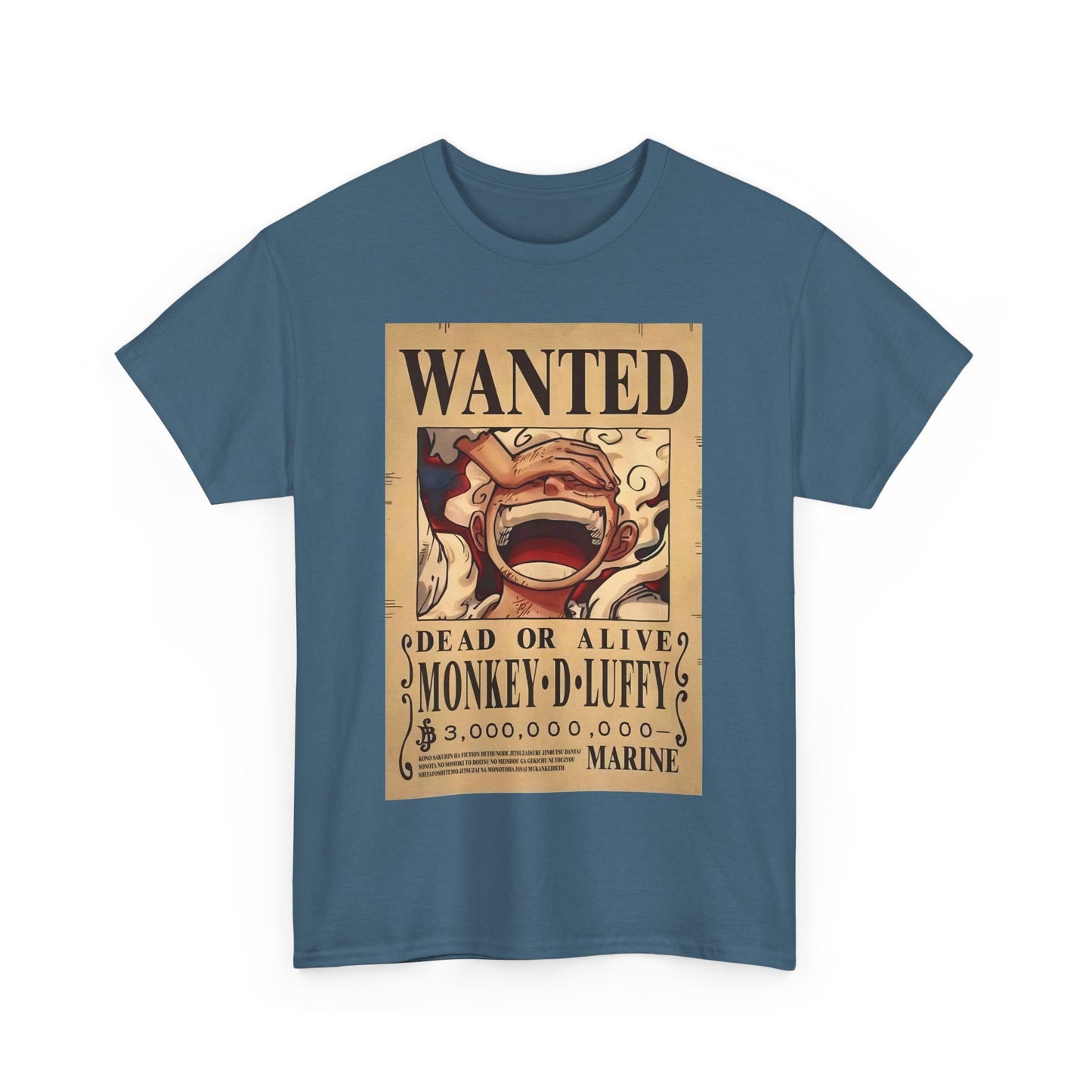 Anime Pirate T-Shirt, One Piece, Monkey D Luffy Gear 5 Wanted, Straw Hat Legend Collection