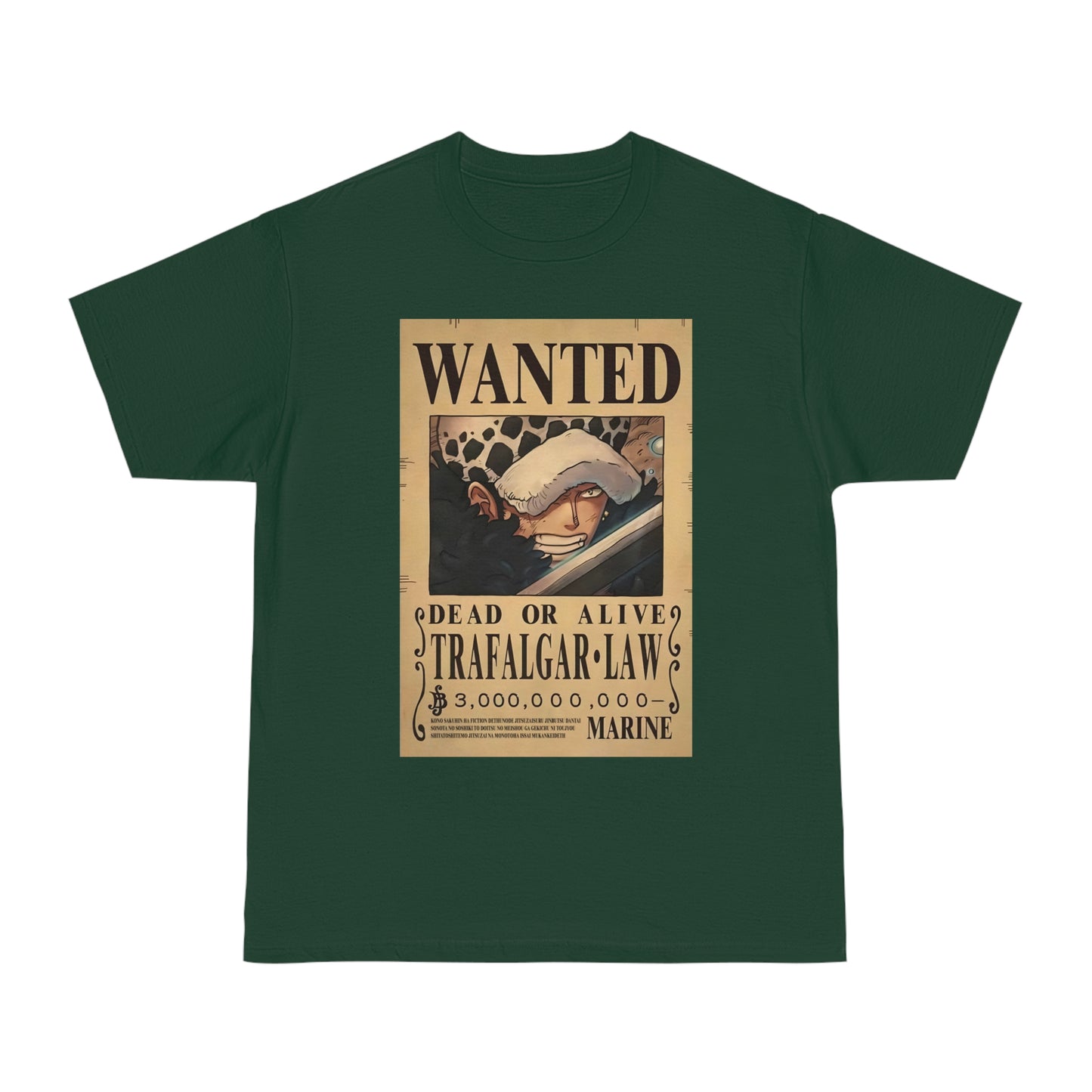 Anime T-shirt, Trafalgar-Law Wanted, One Piece, Neubonesto, Straw Hat Legend Collection, Unisex Tee, Otaku Gift, Anime Fan Shirt