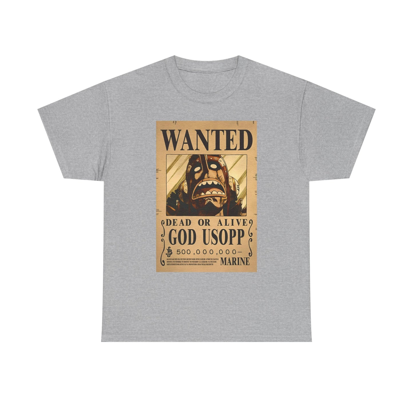 Wanted God Usopp Tee | Streetwear Anime Lover Gift Unisex Heavy Cotton Shirt, Casual Wear, Straw Hat Legends Collection, Neubonesto
