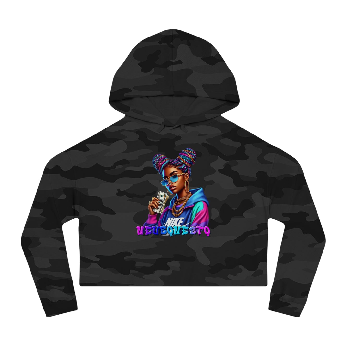 Neubonesto Nike Girl Graffiti Cropped Hoodie - Neubonesto Streetwear