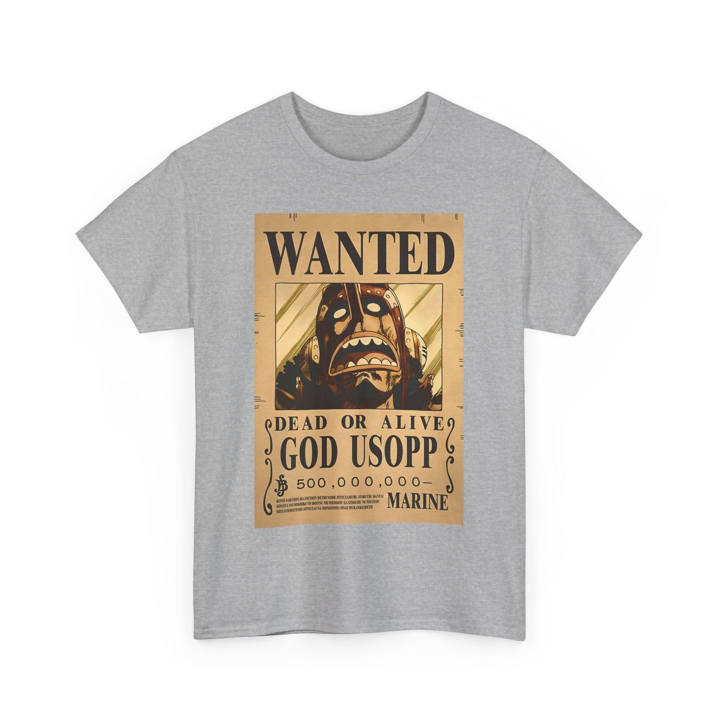 Wanted God Usopp Tee | Streetwear Anime Lover Gift Unisex Heavy Cotton Shirt, Casual Wear, Straw Hat Legends Collection, Neubonesto