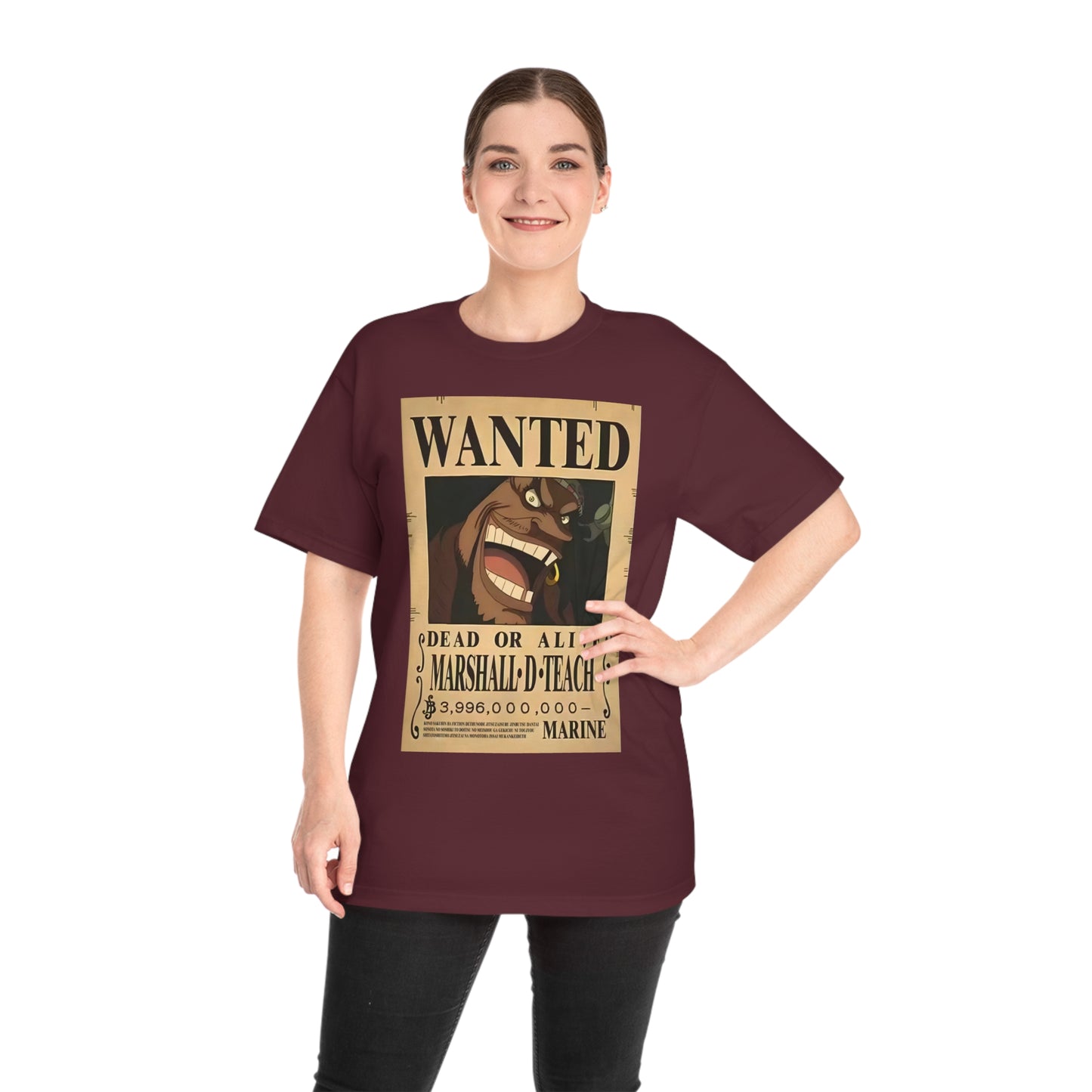 Anime T-shirt, Marshall D Teach Wanted, One Piece, Neubonesto, Unisex Tee