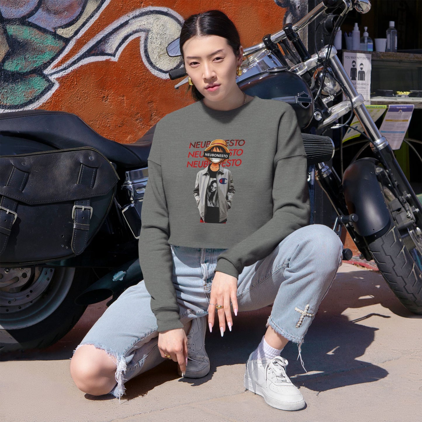 Cropped Sweatshirt - Luffy Neubonesto Straw Hat Legends Anime Collection