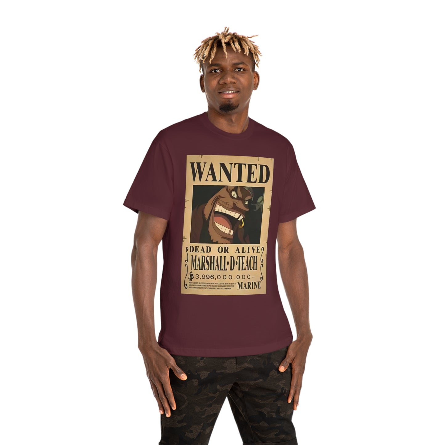 Anime T-shirt, Marshall D Teach Wanted, One Piece, Neubonesto, Unisex Tee