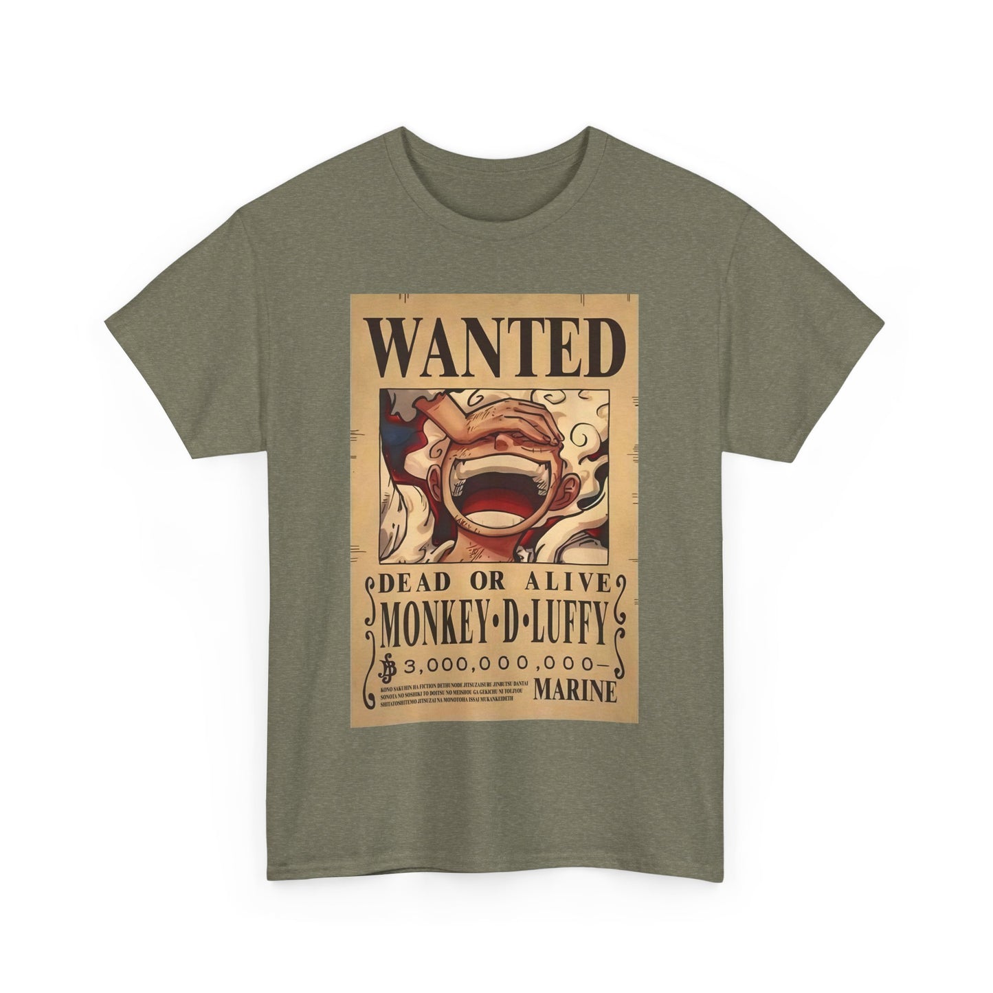 Anime Pirate T-Shirt, One Piece, Monkey D Luffy Gear 5 Wanted, Straw Hat Legend Collection
