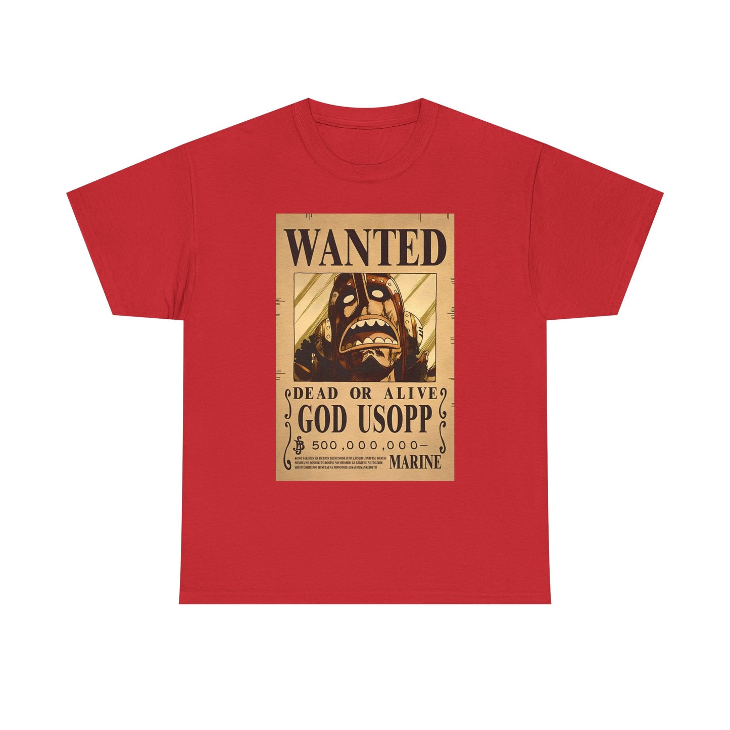 Wanted God Usopp Tee | Streetwear Anime Lover Gift Unisex Heavy Cotton Shirt, Casual Wear, Straw Hat Legends Collection, Neubonesto