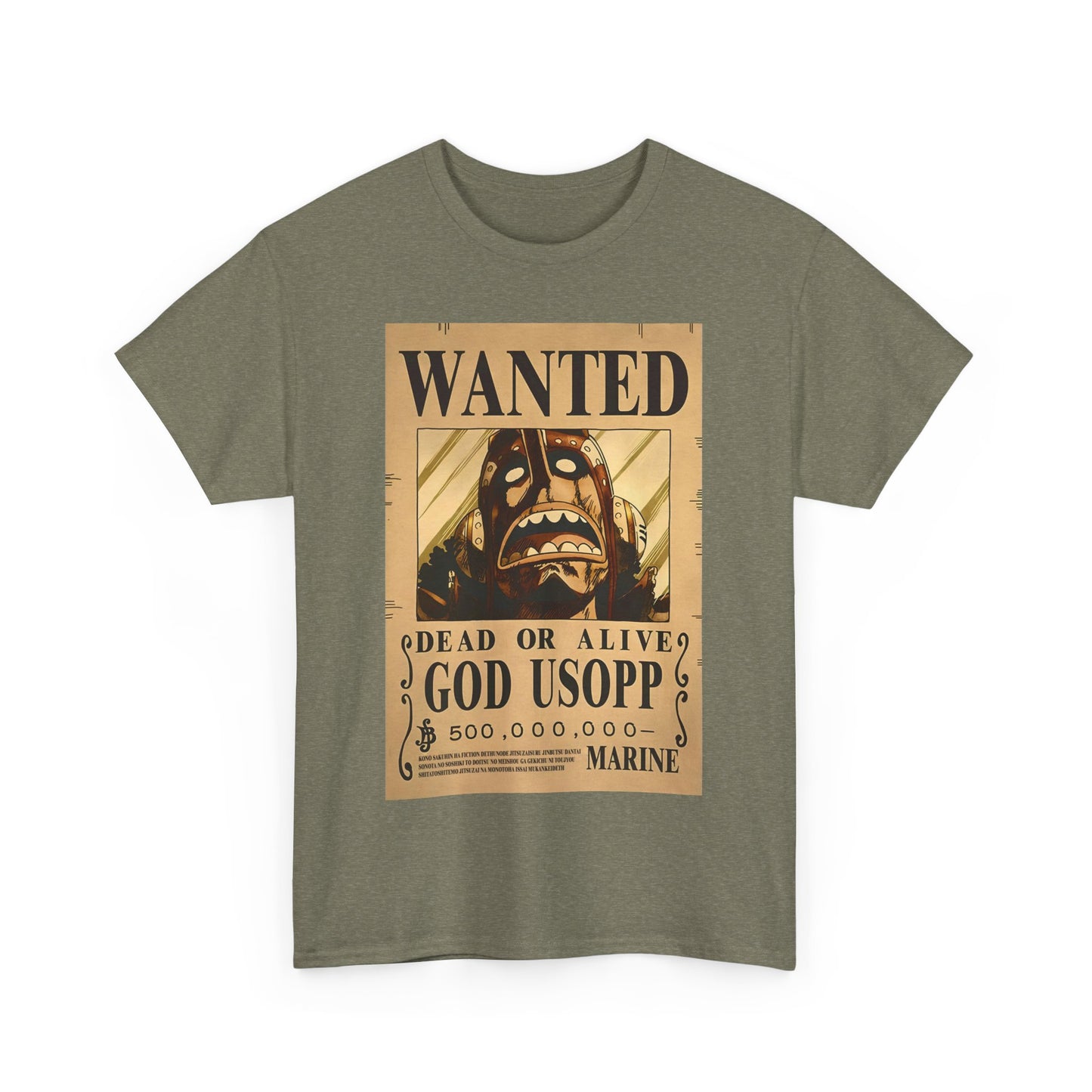 Wanted God Usopp Tee | Streetwear Anime Lover Gift Unisex Heavy Cotton Shirt, Casual Wear, Straw Hat Legends Collection, Neubonesto