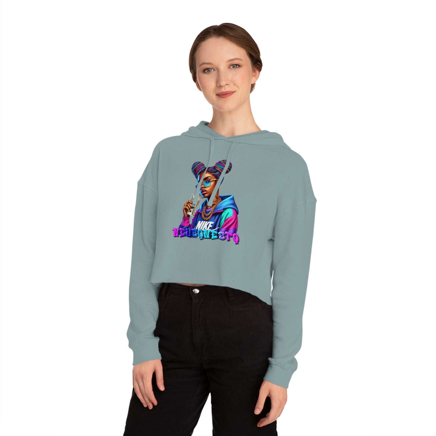 Neubonesto Nike Girl Graffiti Cropped Hoodie - Neubonesto Streetwear