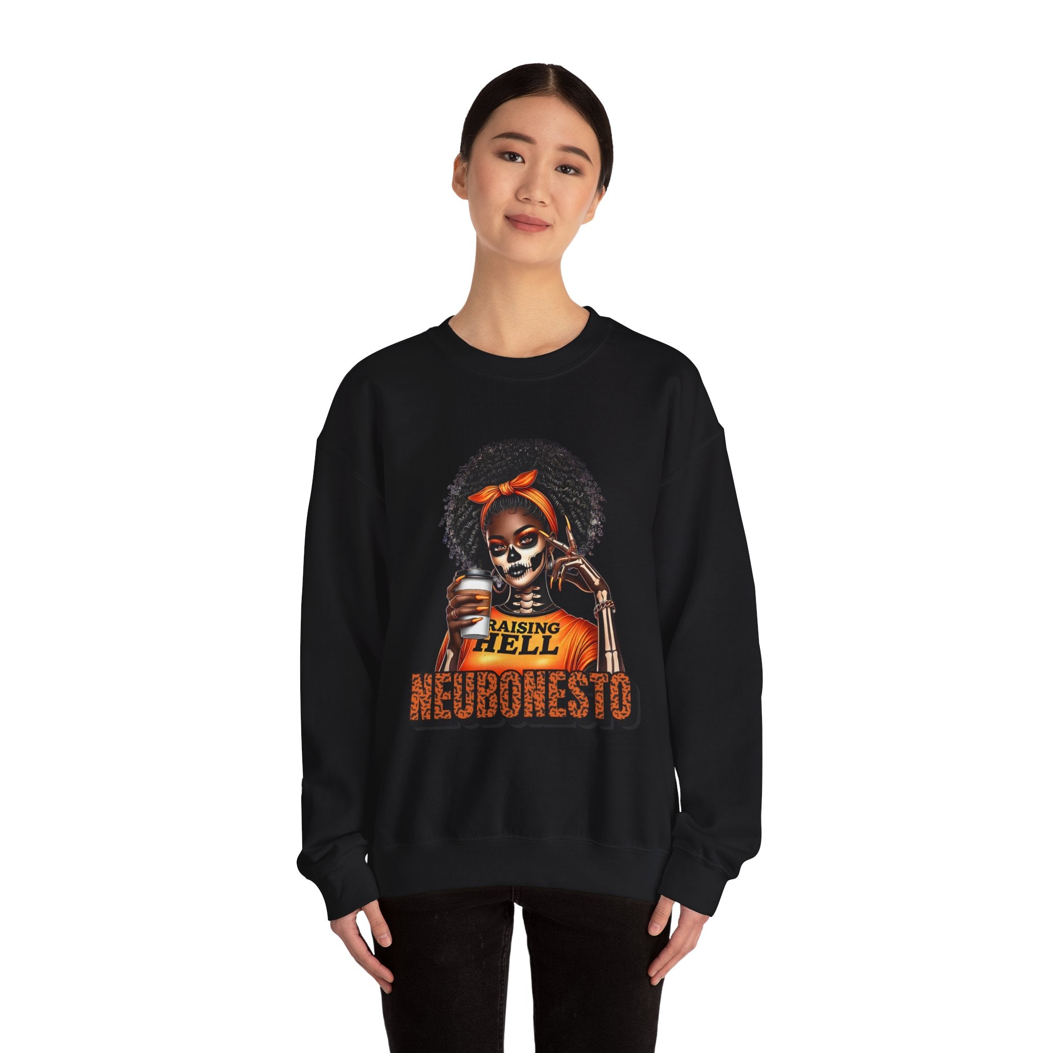 Halloween Skeleton Unisex Sweatshirt - Raising Hell Neubonesto Design