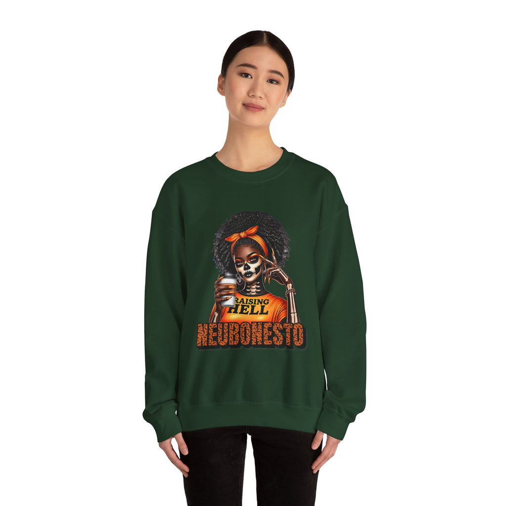 Halloween Skeleton Unisex Sweatshirt - Raising Hell Neubonesto Design