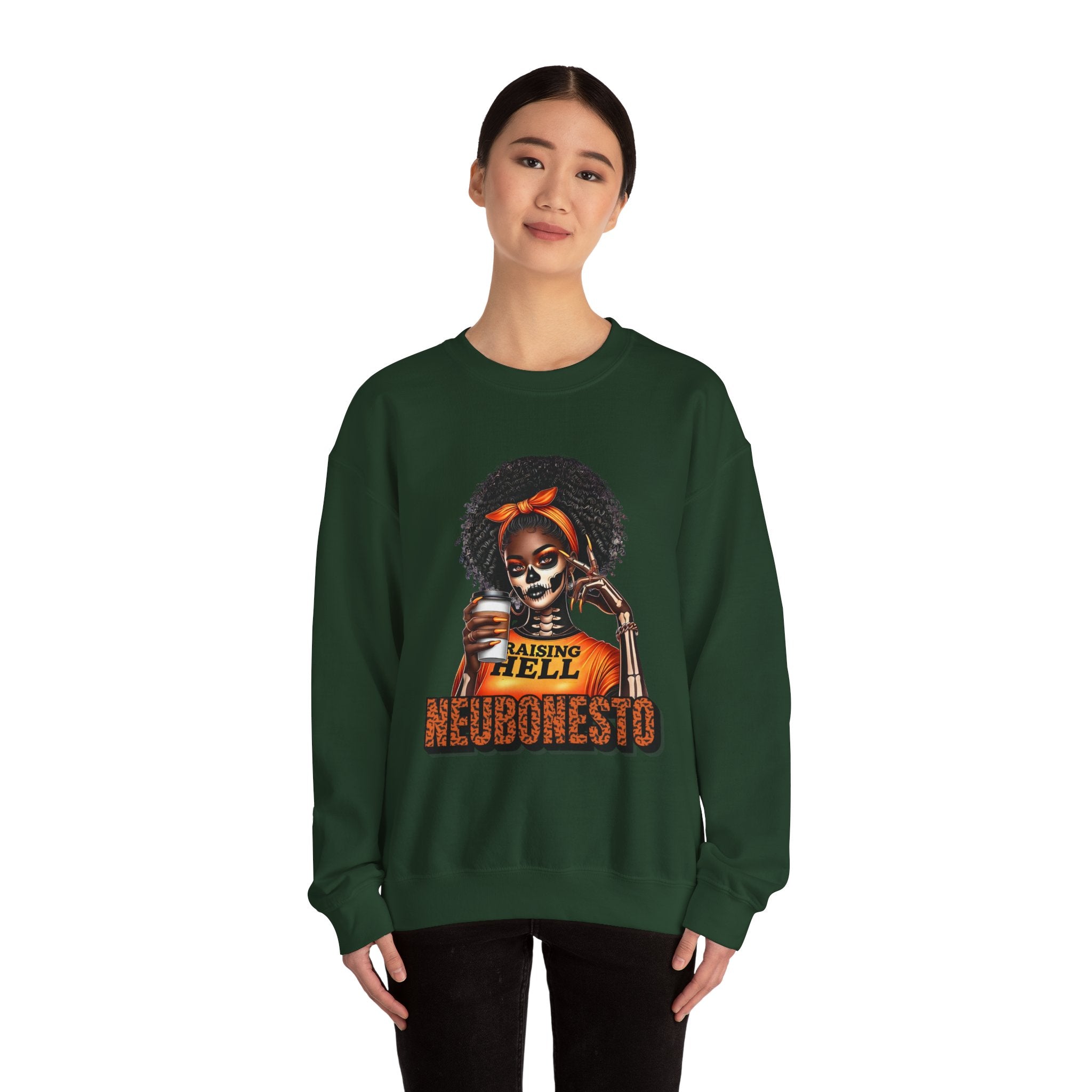 Halloween Skeleton Unisex Sweatshirt - Raising Hell Neubonesto Design