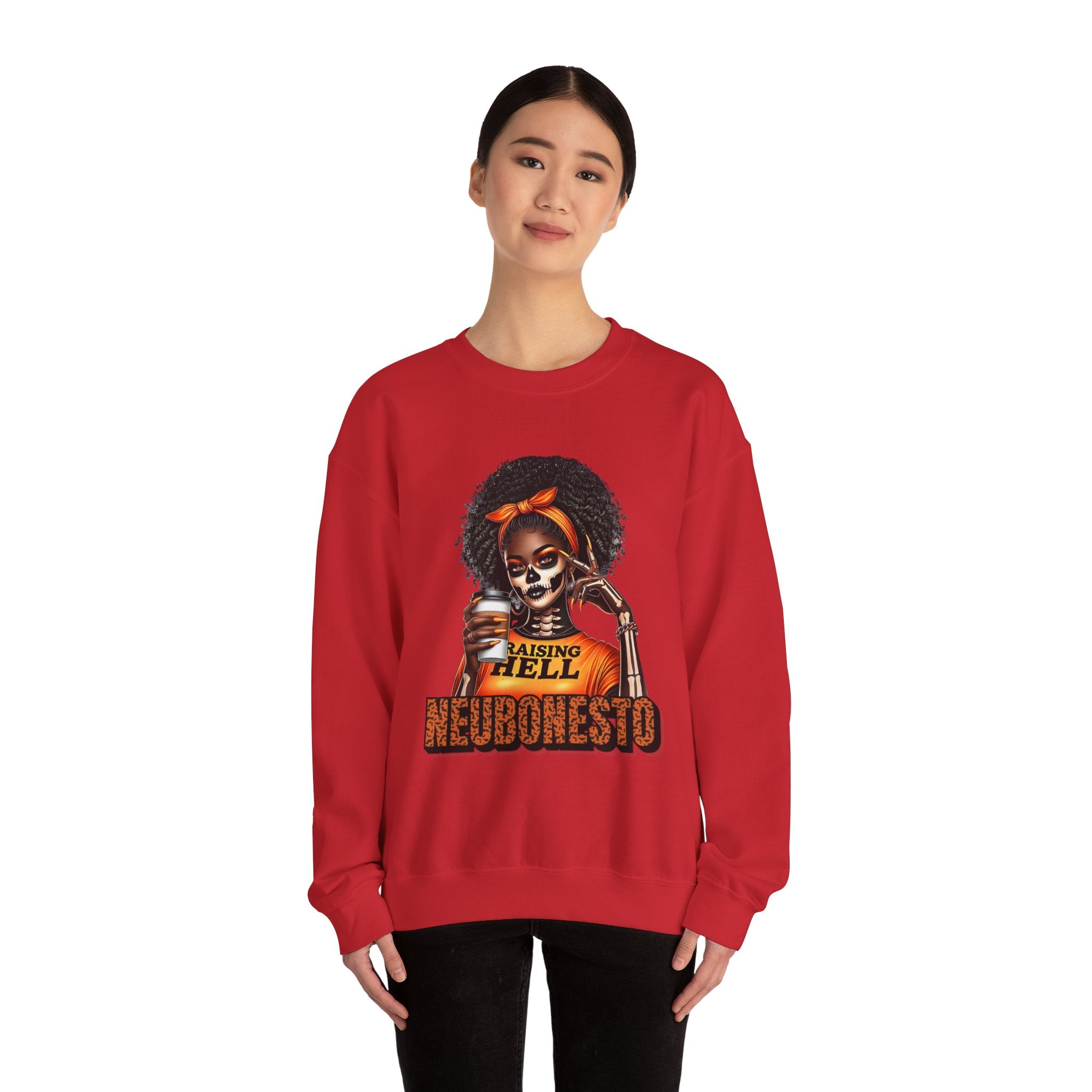 Halloween Skeleton Unisex Sweatshirt - Raising Hell Neubonesto Design