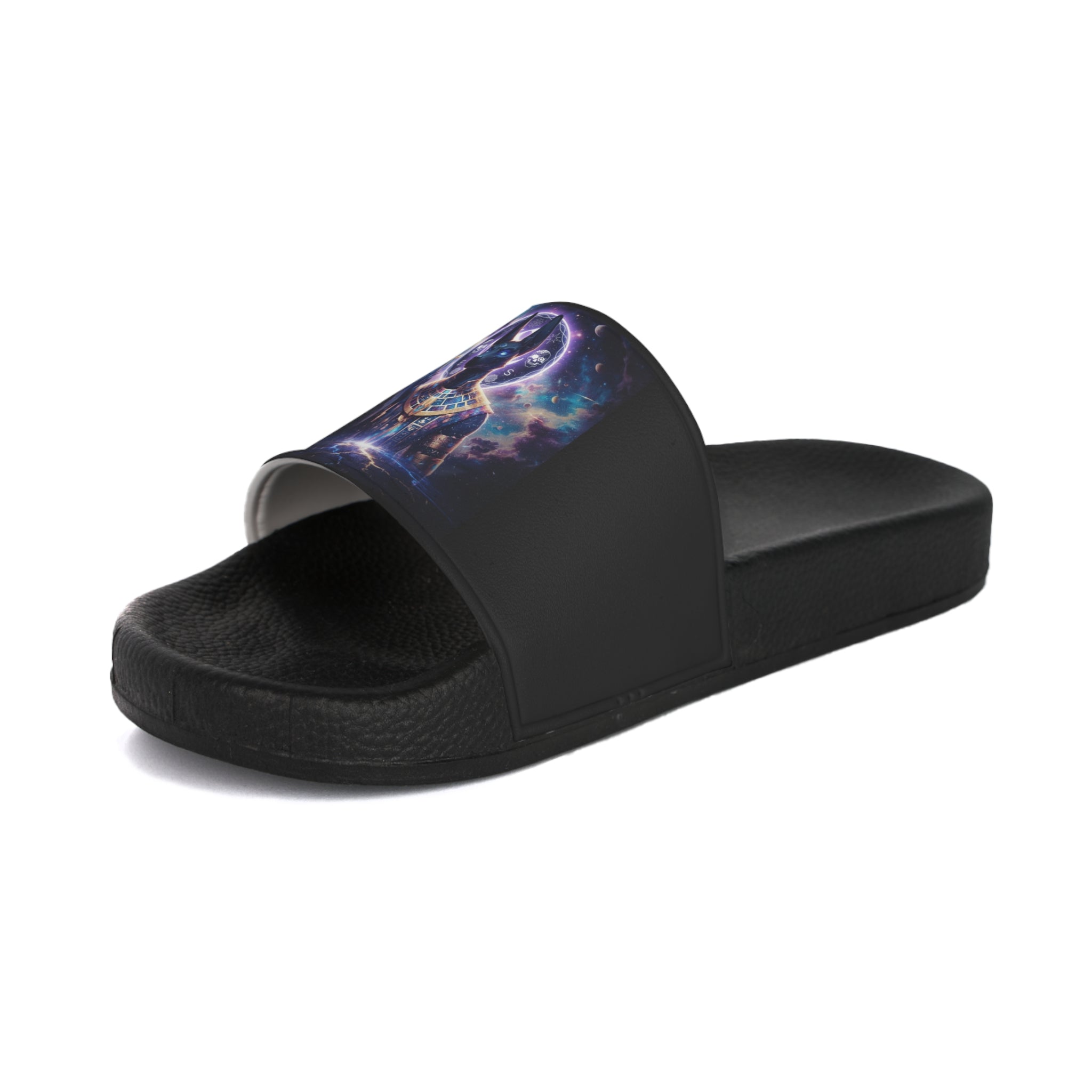 NeuboCosmic Anubis Men's Slides | Stylish Beach Footwear, Summer Slippers, Fun Poolside Slides, Casual Home Sandals, Galaxy Vibes