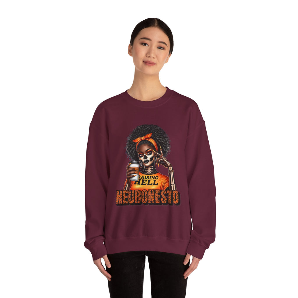 Halloween Skeleton Unisex Sweatshirt - Raising Hell Neubonesto Design