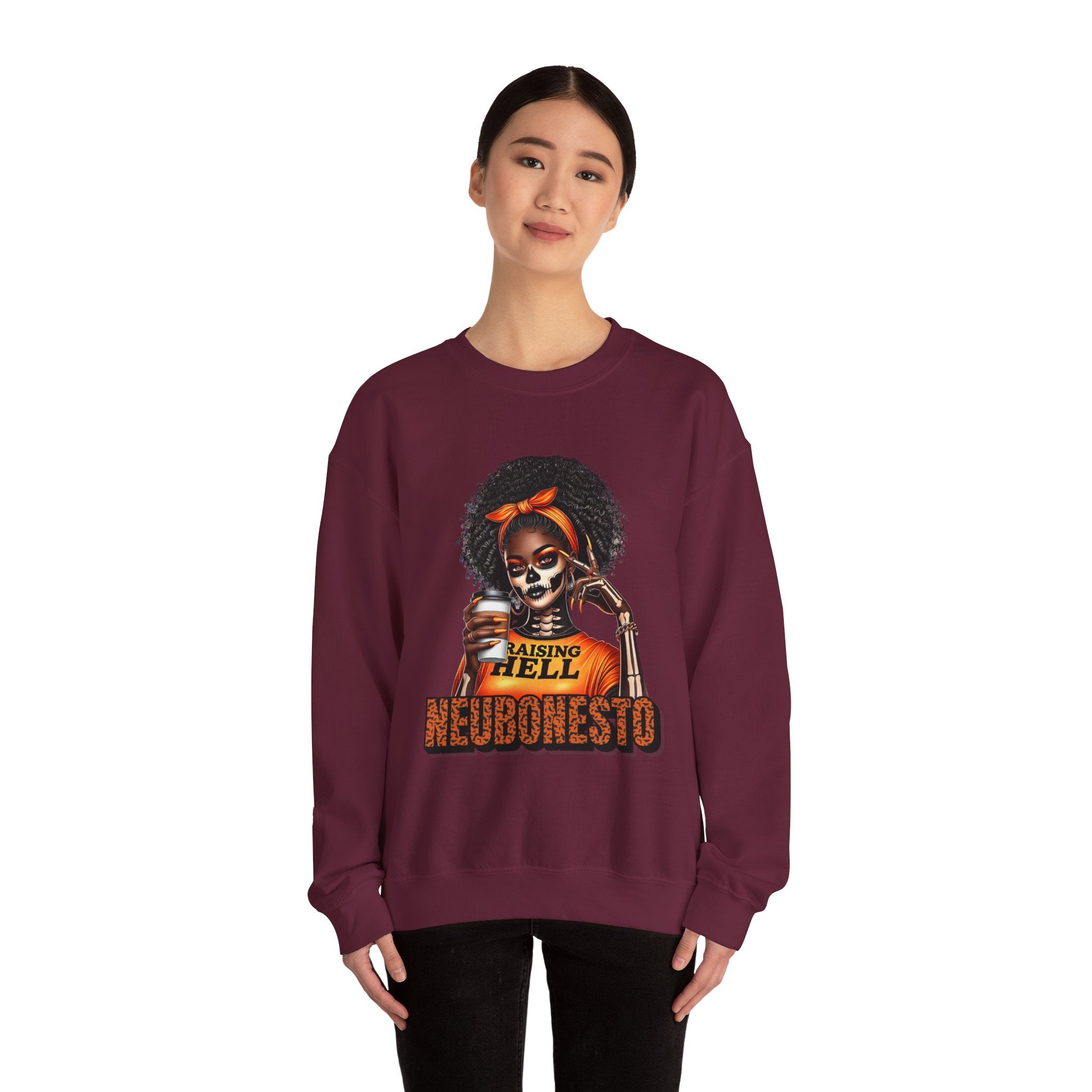 Halloween Skeleton Unisex Sweatshirt - Raising Hell Neubonesto Design