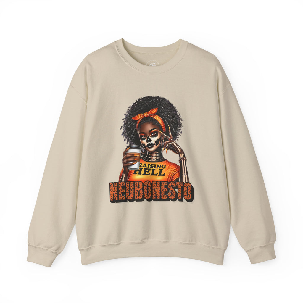 Halloween Skeleton Unisex Sweatshirt - Raising Hell Neubonesto Design