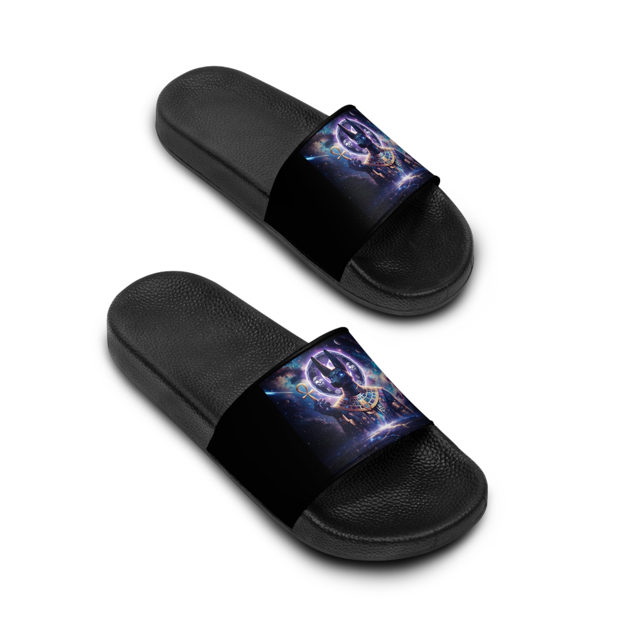 NeuboCosmic Anubis Men's Slides | Stylish Beach Footwear, Summer Slippers, Fun Poolside Slides, Casual Home Sandals, Galaxy Vibes