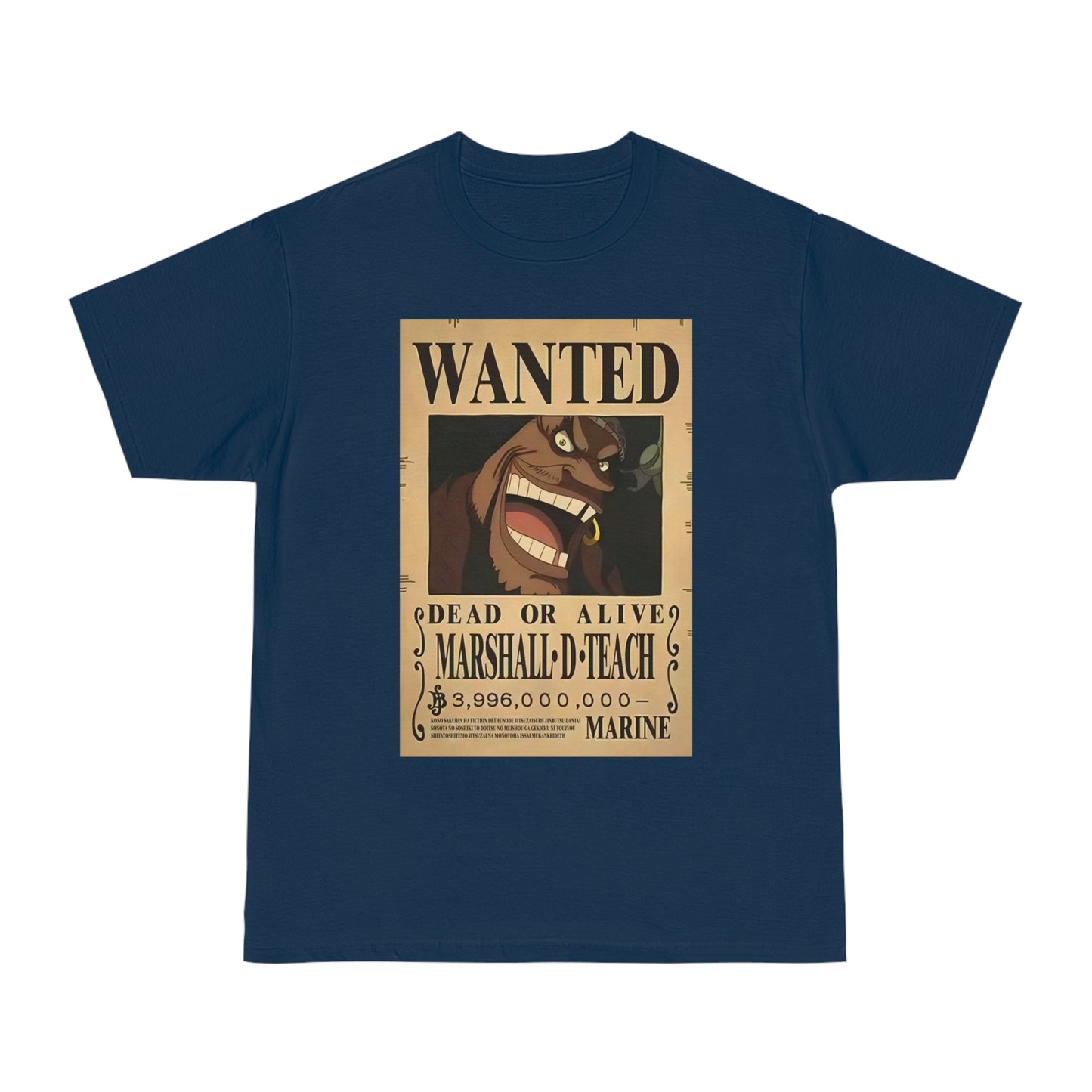 Anime T-shirt, Marshall D Teach Wanted, One Piece, Neubonesto, Unisex Tee