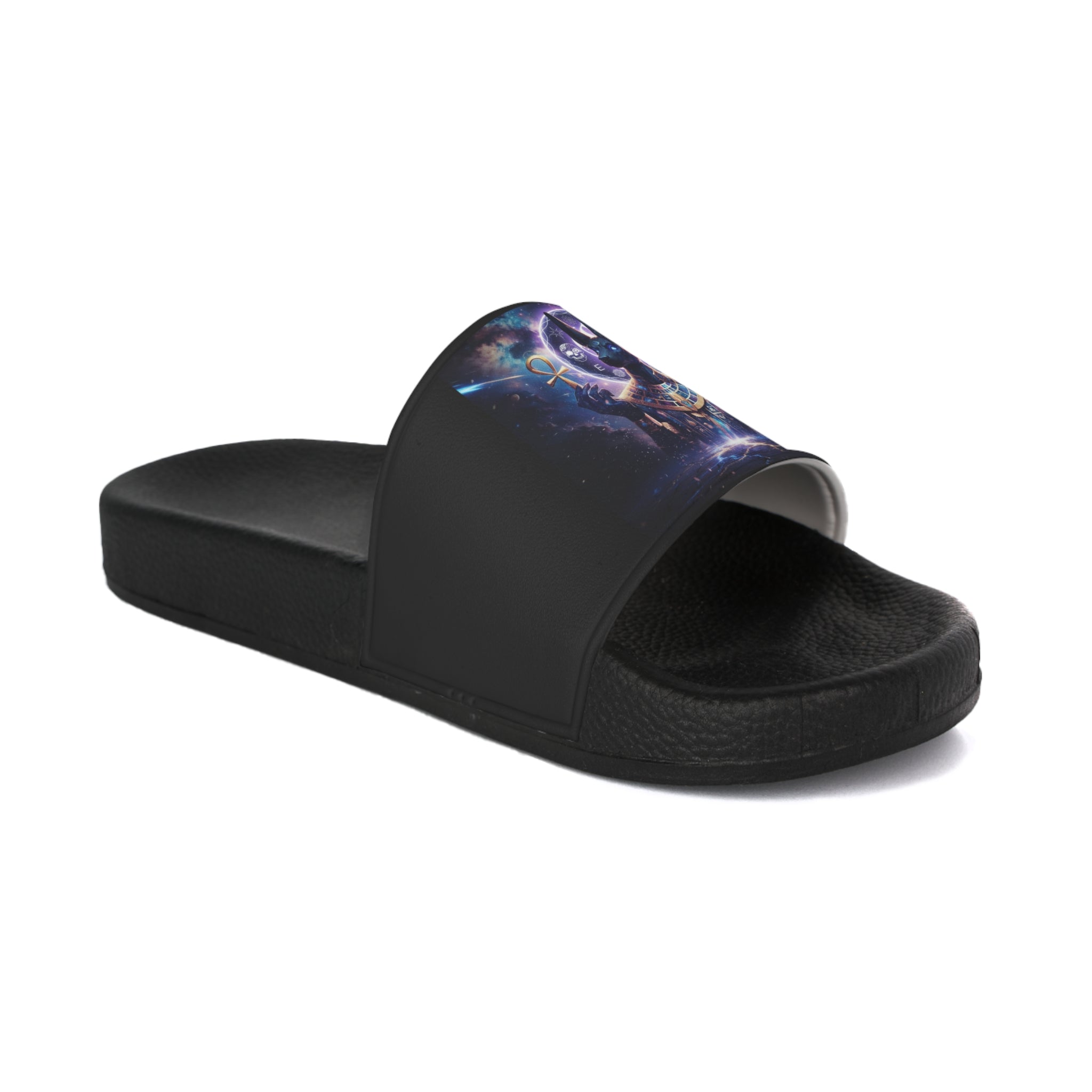 NeuboCosmic Anubis Men's Slides | Stylish Beach Footwear, Summer Slippers, Fun Poolside Slides, Casual Home Sandals, Galaxy Vibes
